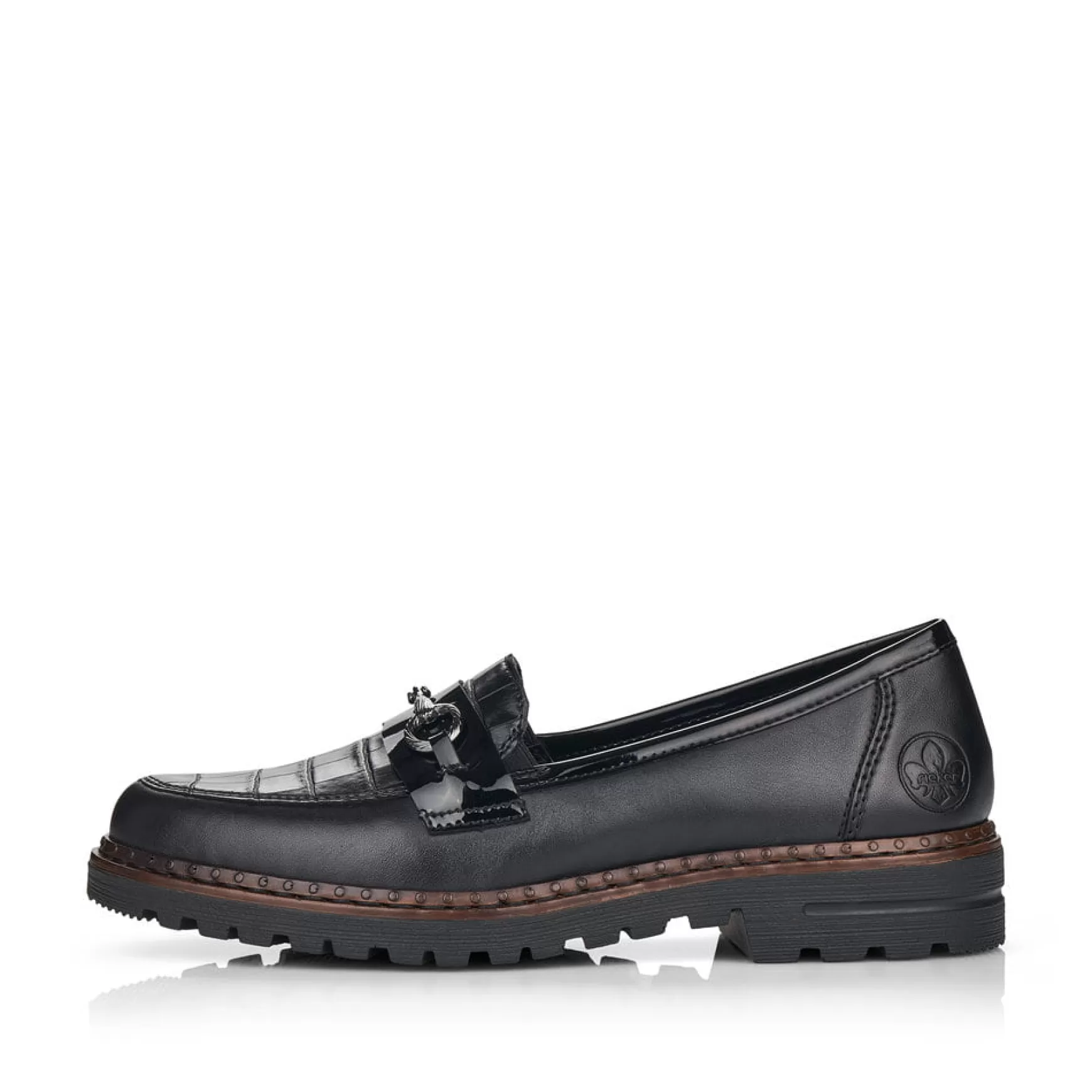 Damer Rieker Loafers Og Ballerinaer^ Dame Loafers Grafit Sort