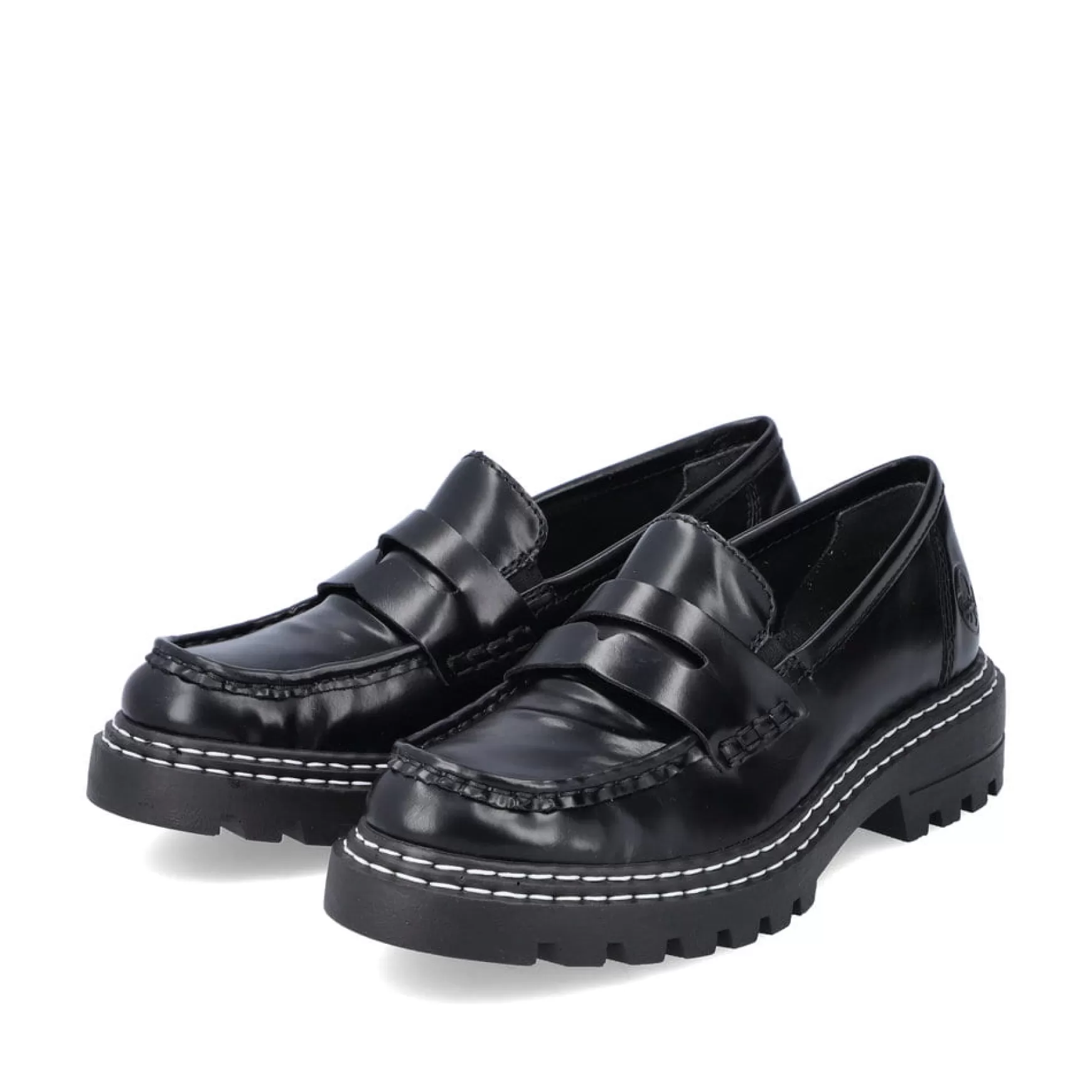 Damer Rieker Loafers Og Ballerinaer^ Dame Loafers Grafit Sort