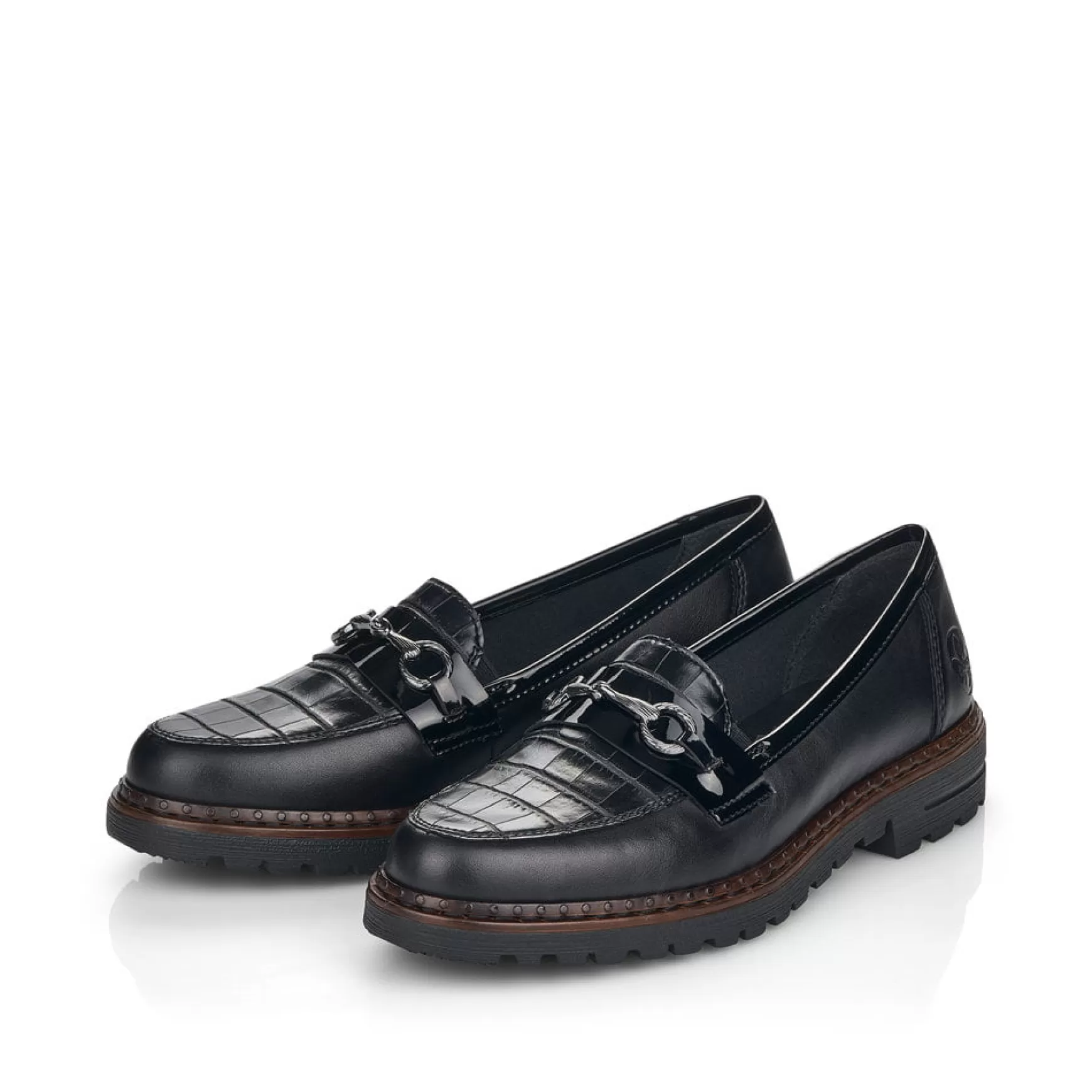 Damer Rieker Loafers Og Ballerinaer^ Dame Loafers Grafit Sort