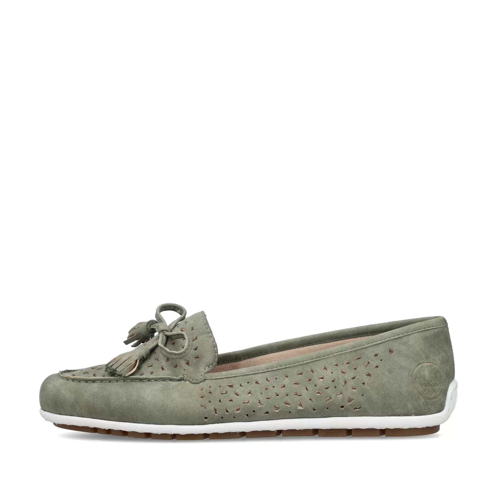 Damer Rieker Loafers Og Ballerinaer^ Dame Loafers Gron Gra