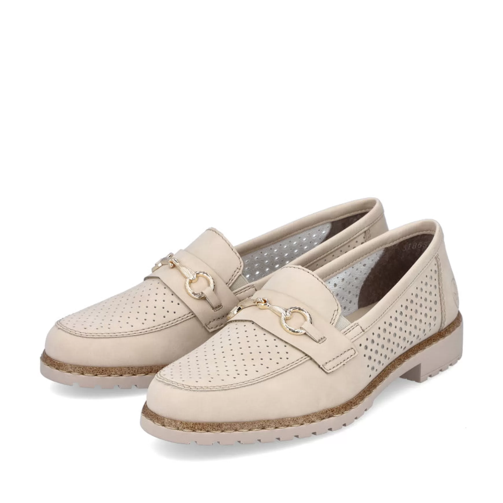 Damer Rieker Loafers Og Ballerinaer^ Dame Loafers Lys Beige