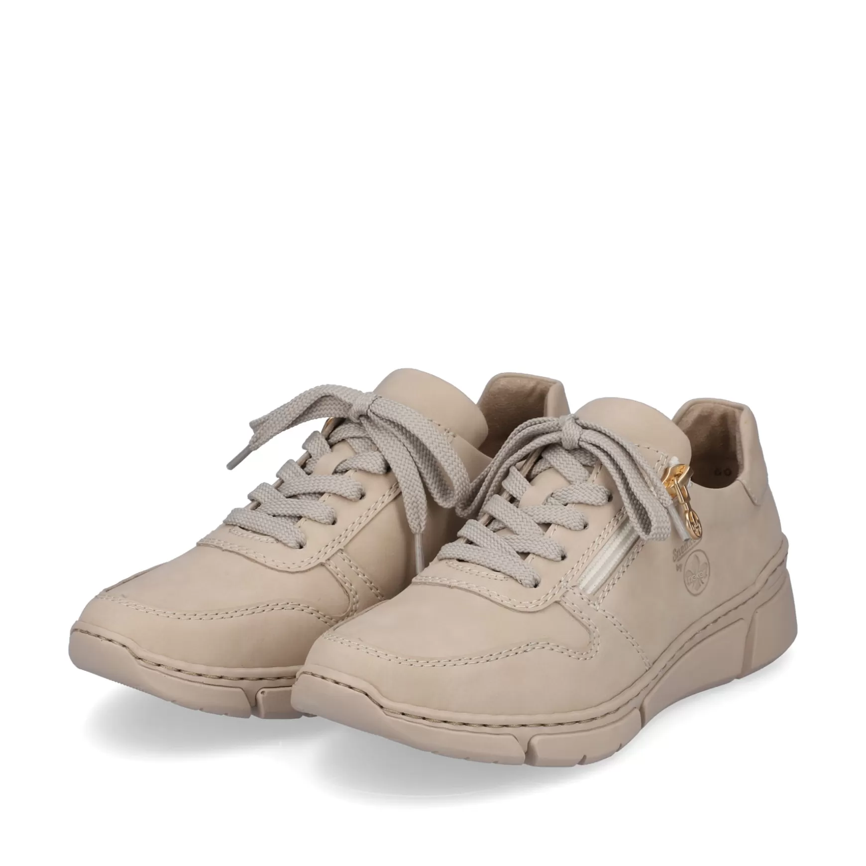 Damer Rieker Sneakers^ Dame Sneaker Lav Creme Beige