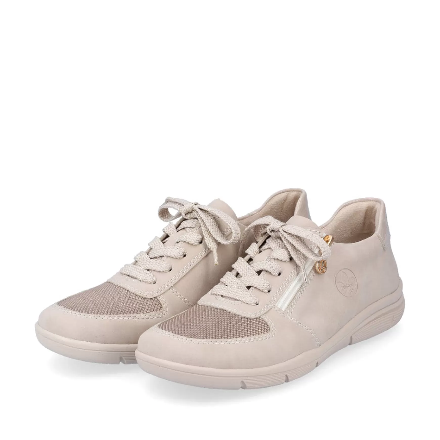 Damer Rieker Sneakers^ Dame Sneaker Lav Creme Beige