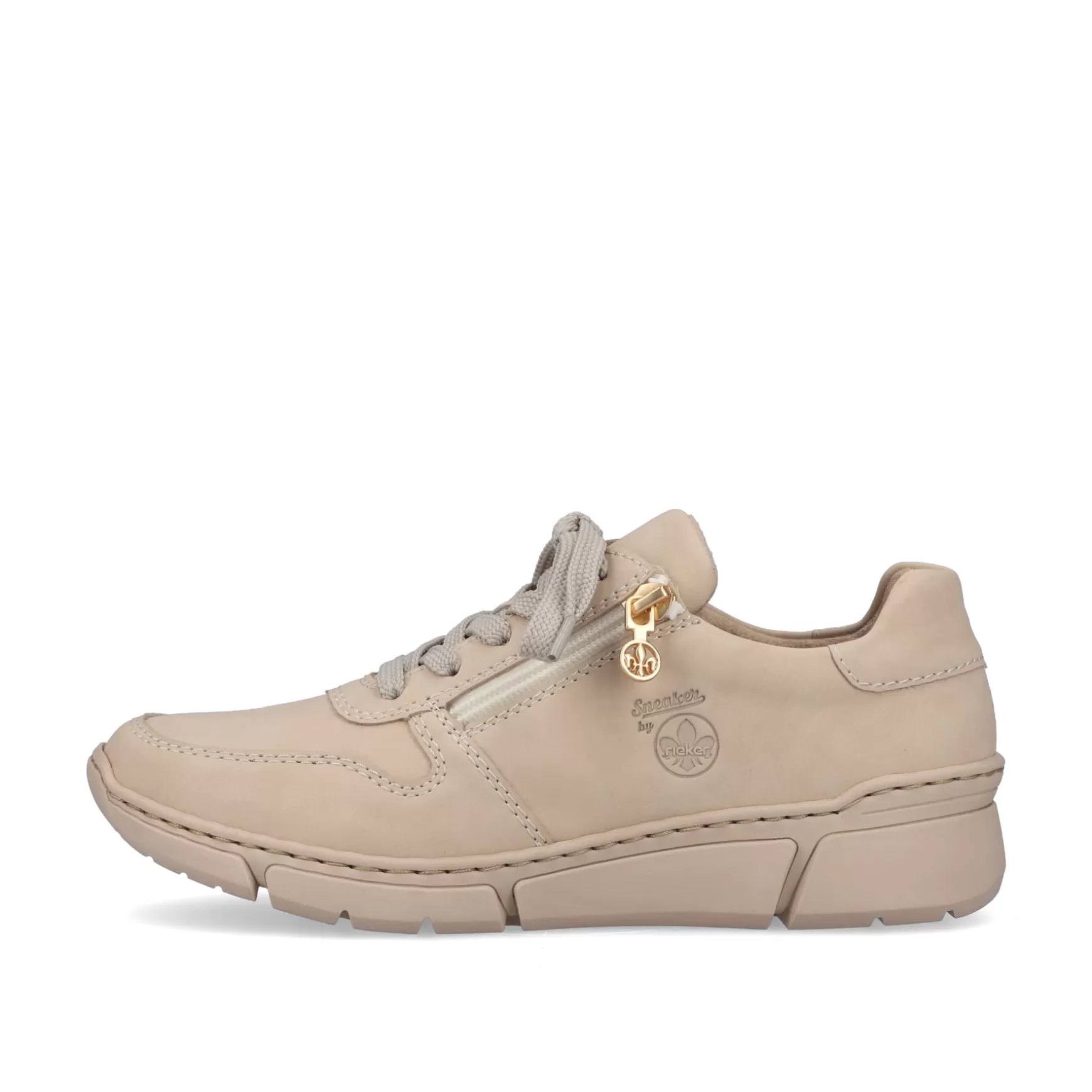 Damer Rieker Sneakers^ Dame Sneaker Lav Creme Beige