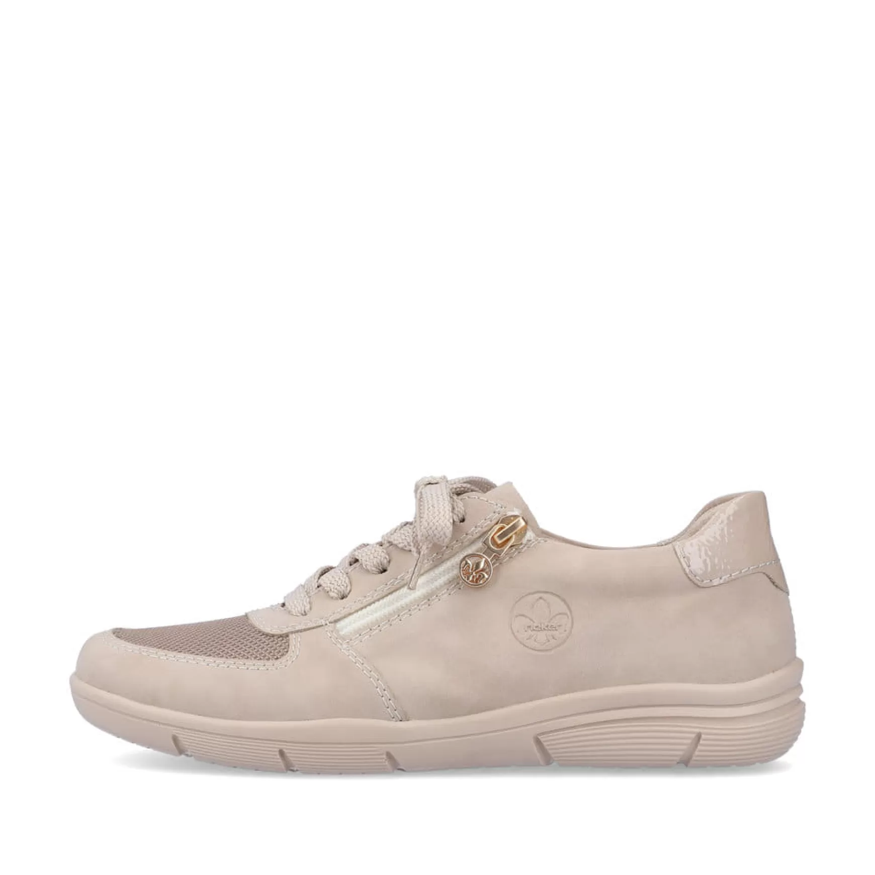 Damer Rieker Sneakers^ Dame Sneaker Lav Creme Beige