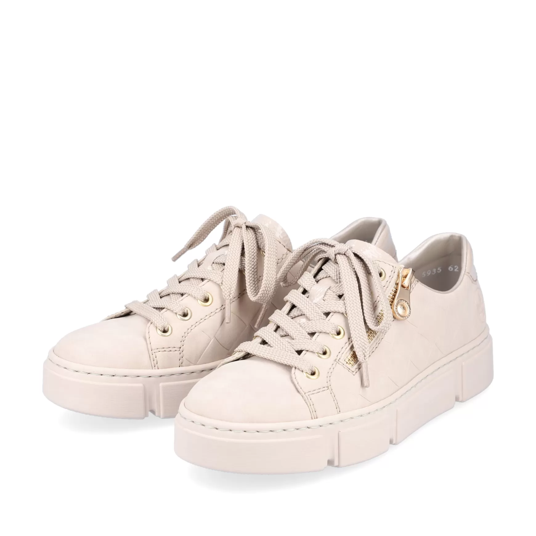 Damer Rieker Sneakers^ Dame Sneaker Lav Creme Beige