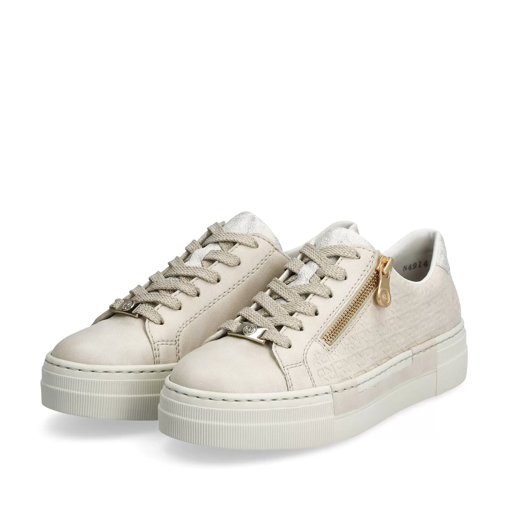 Damer Rieker Sneakers^ Dame Sneaker Lav Gammel Hvid