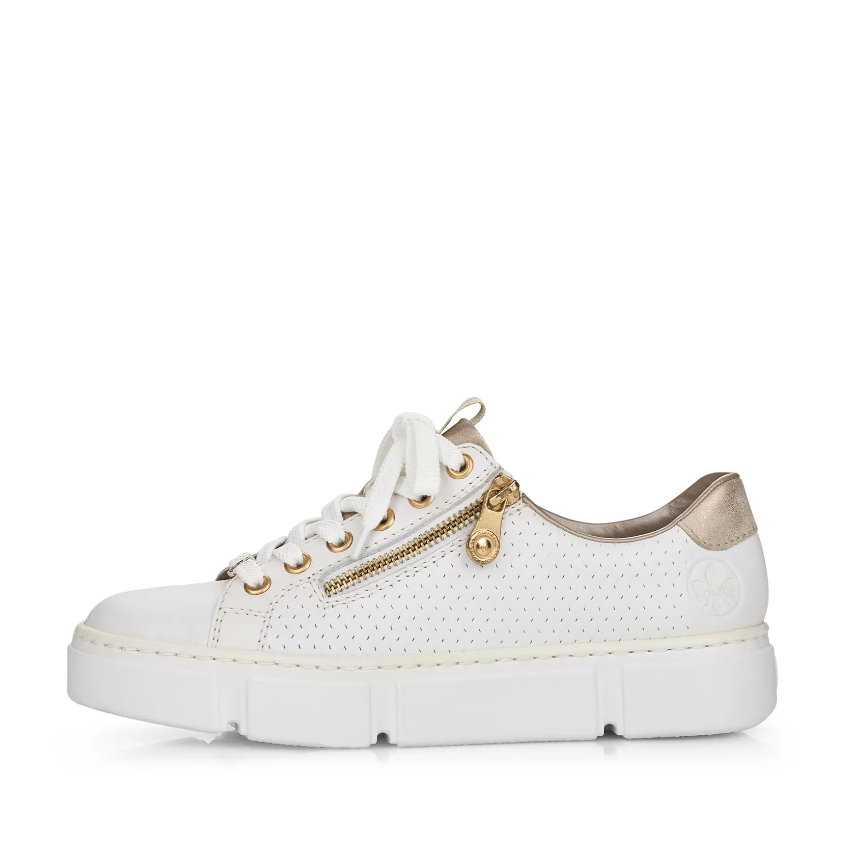 Damer Rieker Sneakers^ Dame Sneaker Lav Perle Hvid