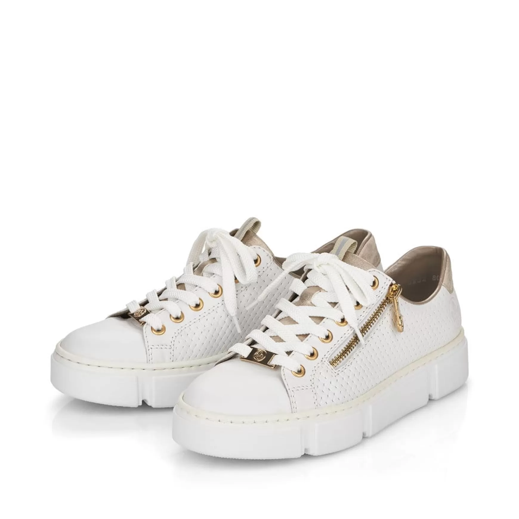 Damer Rieker Sneakers^ Dame Sneaker Lav Perle Hvid