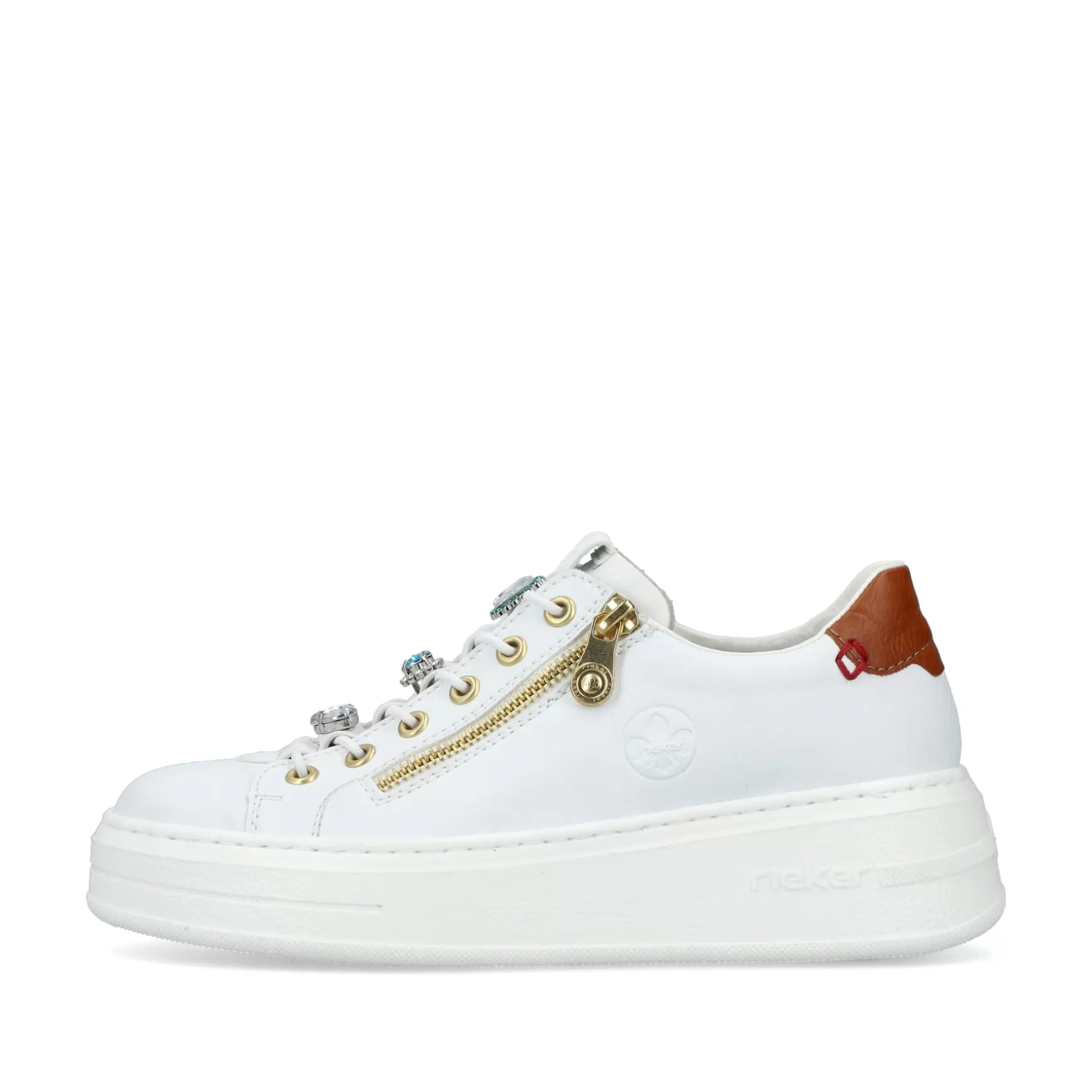 Damer Rieker Sneakers^ Dame Sneaker Lav Snehvid