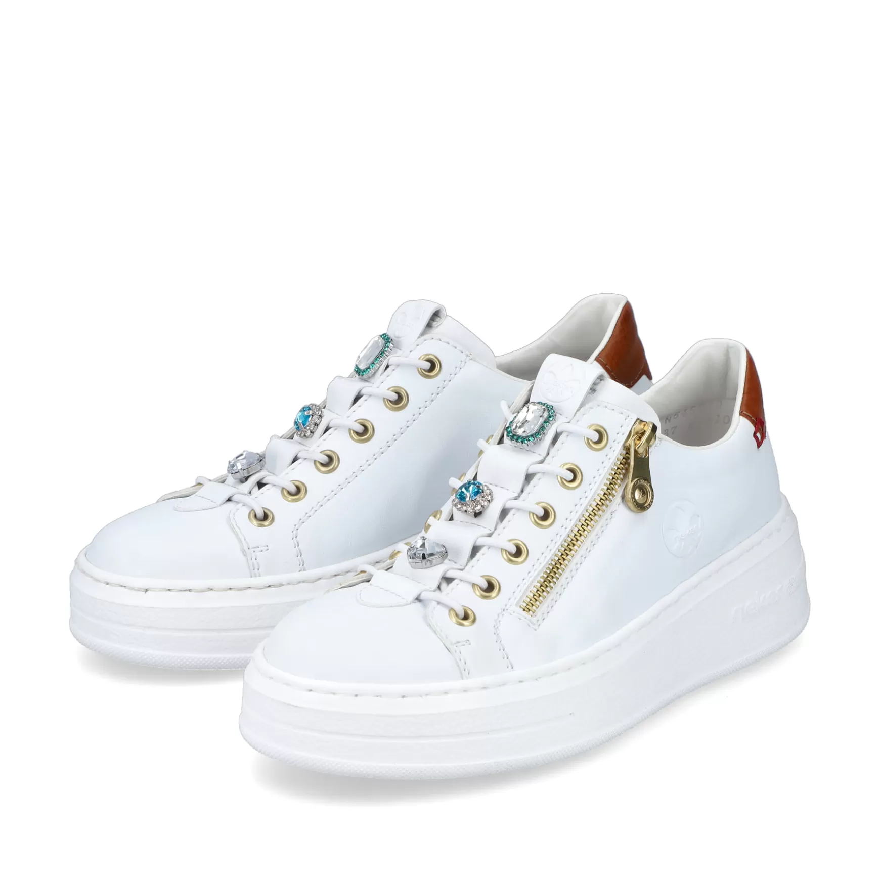 Damer Rieker Sneakers^ Dame Sneaker Lav Snehvid