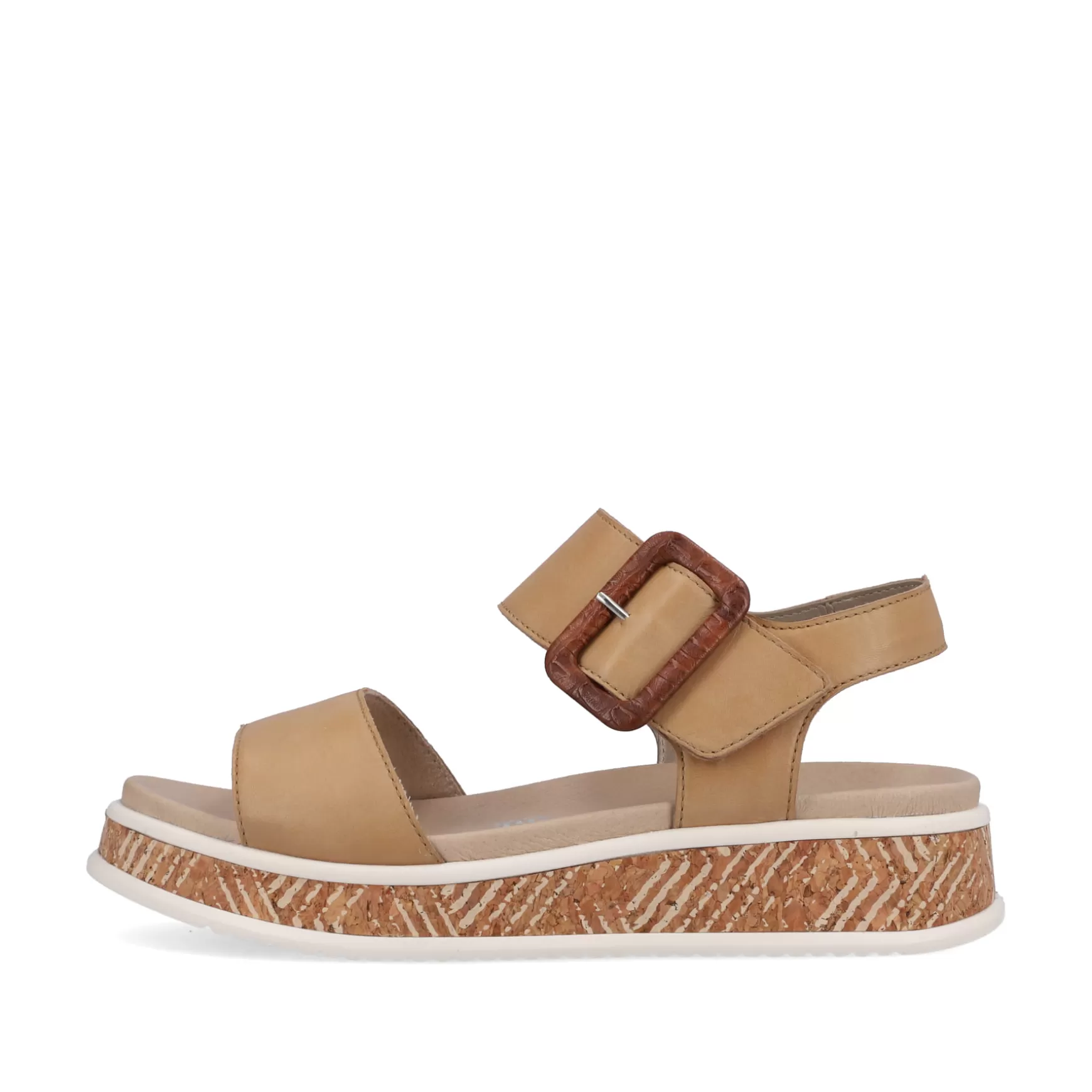 Damer Rieker Sandaler Og Sandaler^ Damesandaler Med Stropper I Lerbeige