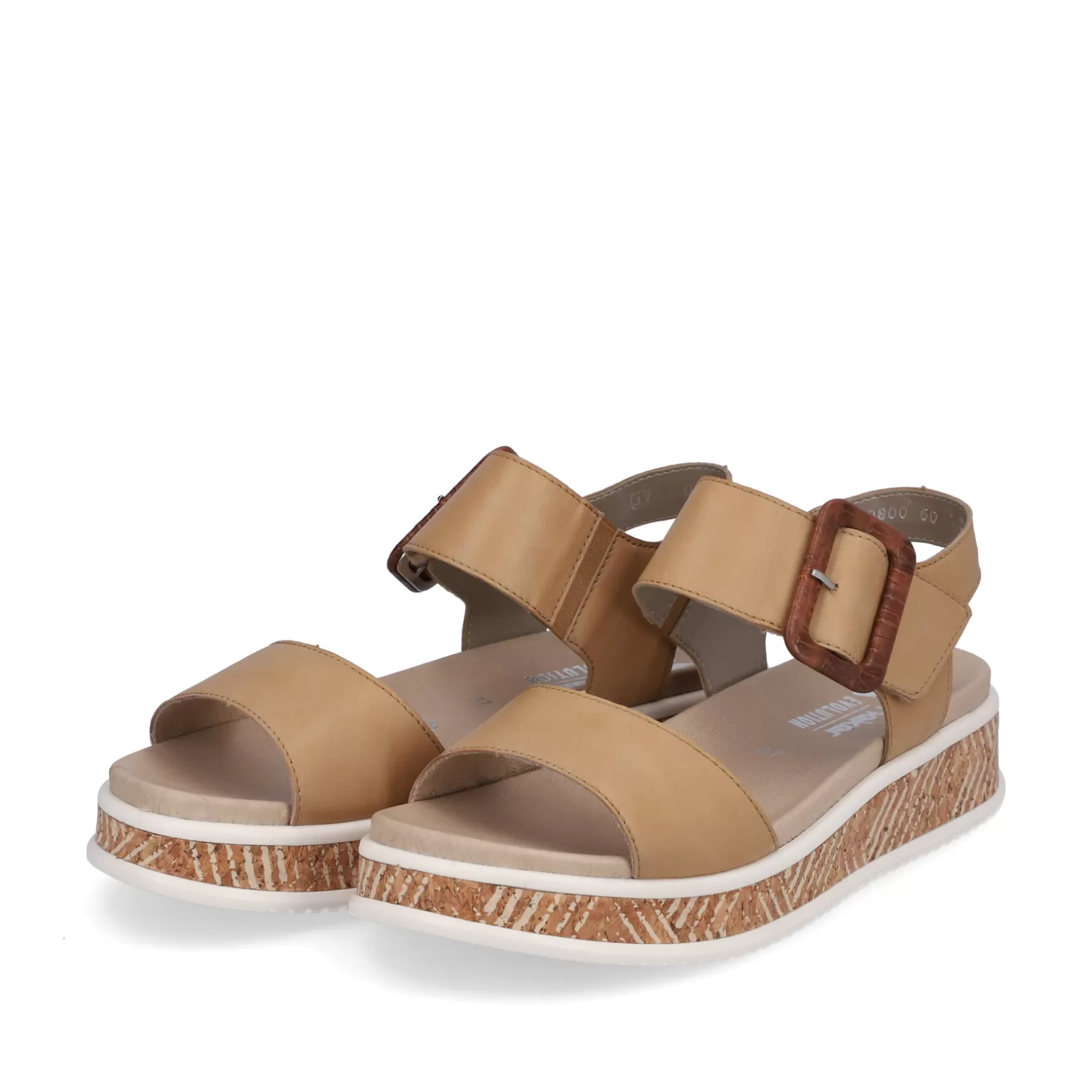 Damer Rieker Sandaler Og Sandaler^ Damesandaler Med Stropper I Lerbeige