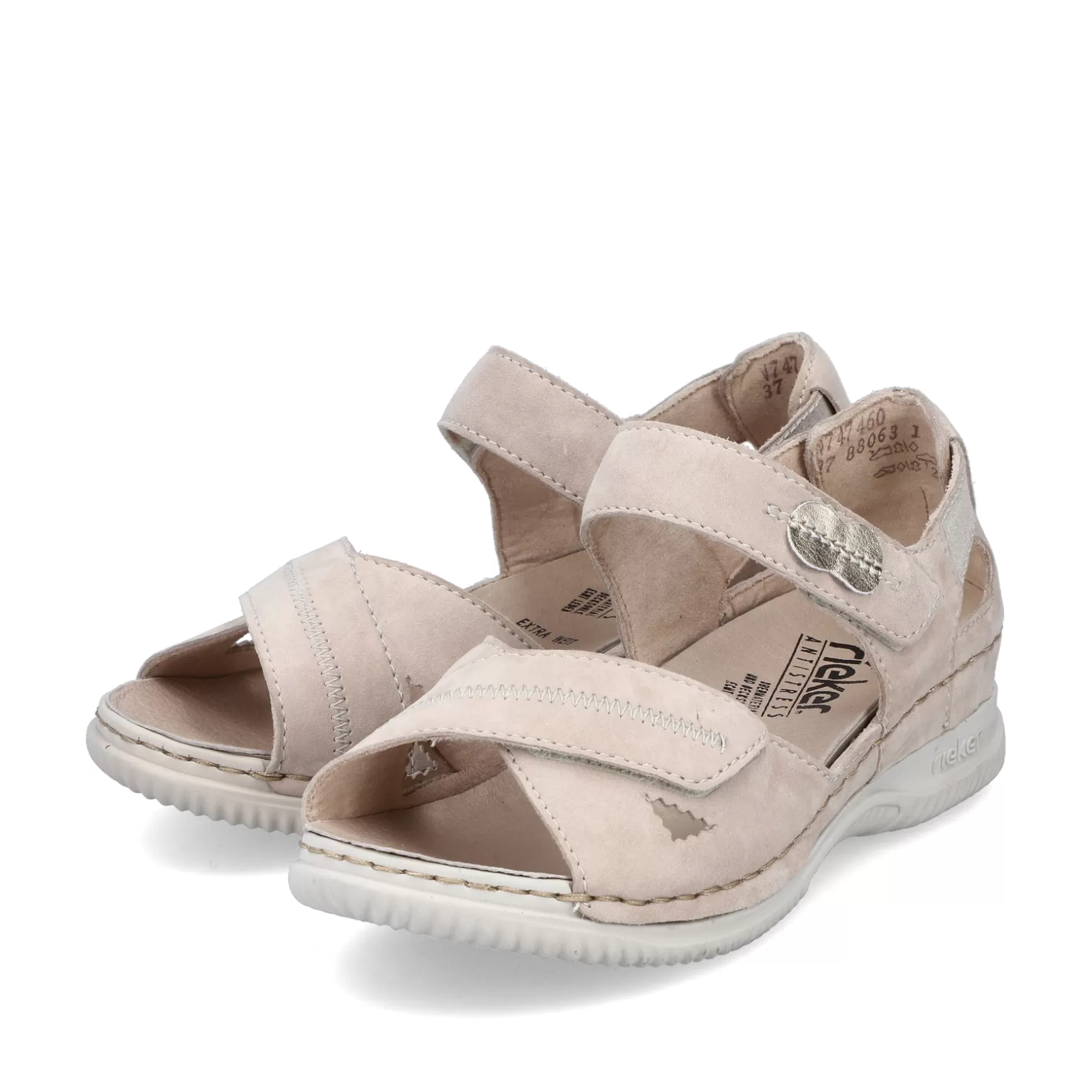 Damer Rieker Sandaler Og Sandaler^ Damesandaler Med Stropper I Lys Beige