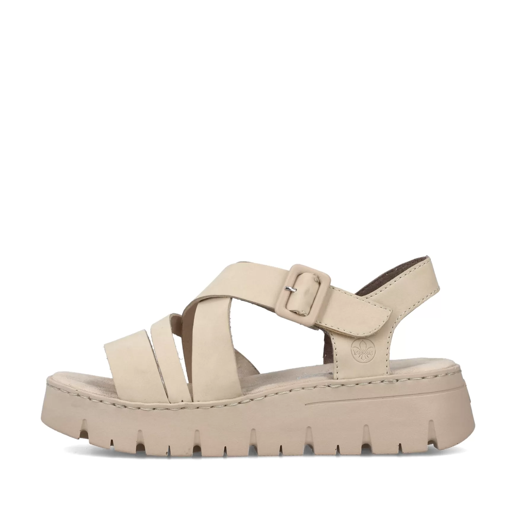 Damer Rieker Sandaler Og Sandaler^ Damesandaler Med Stropper I Lys Beige