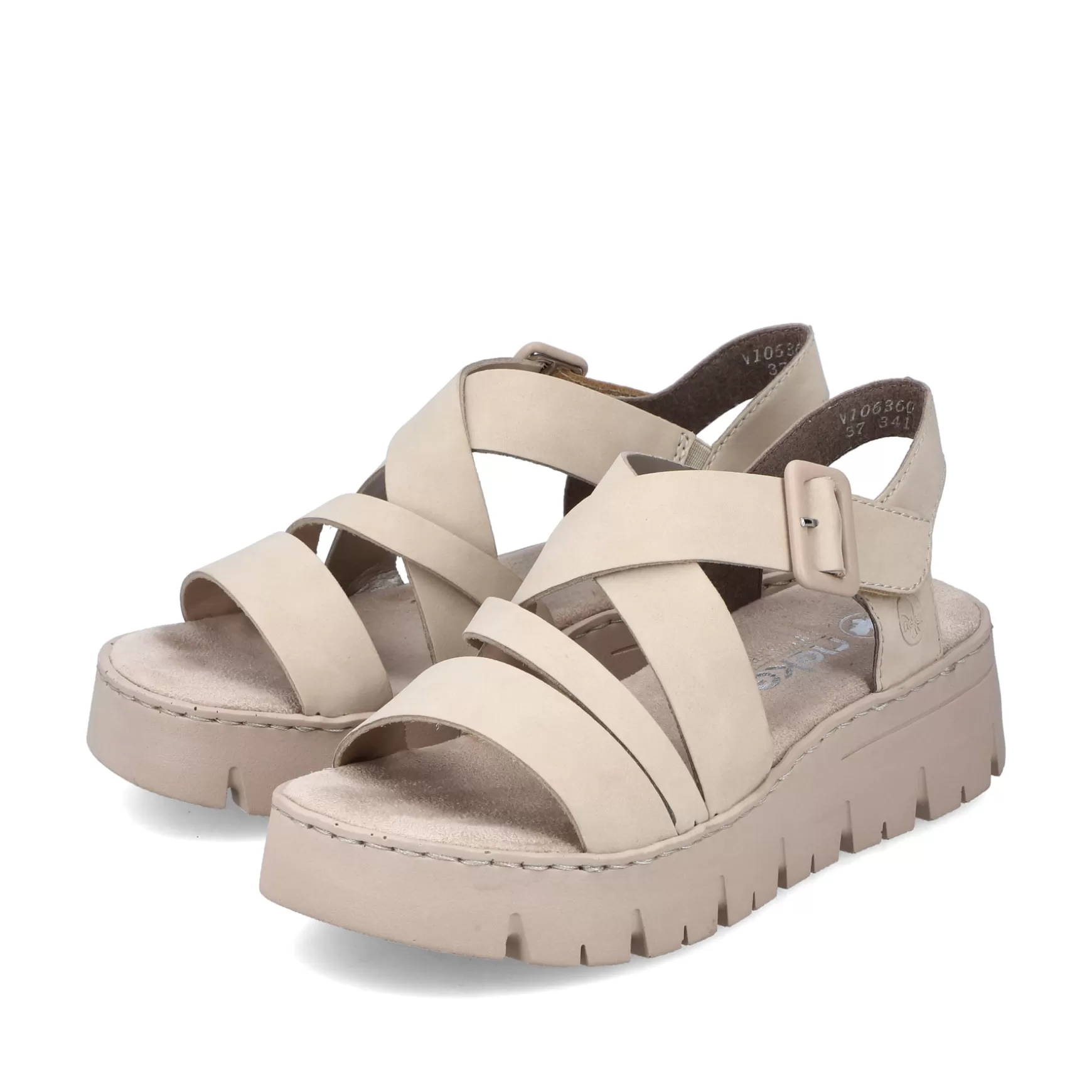 Damer Rieker Sandaler Og Sandaler^ Damesandaler Med Stropper I Lys Beige