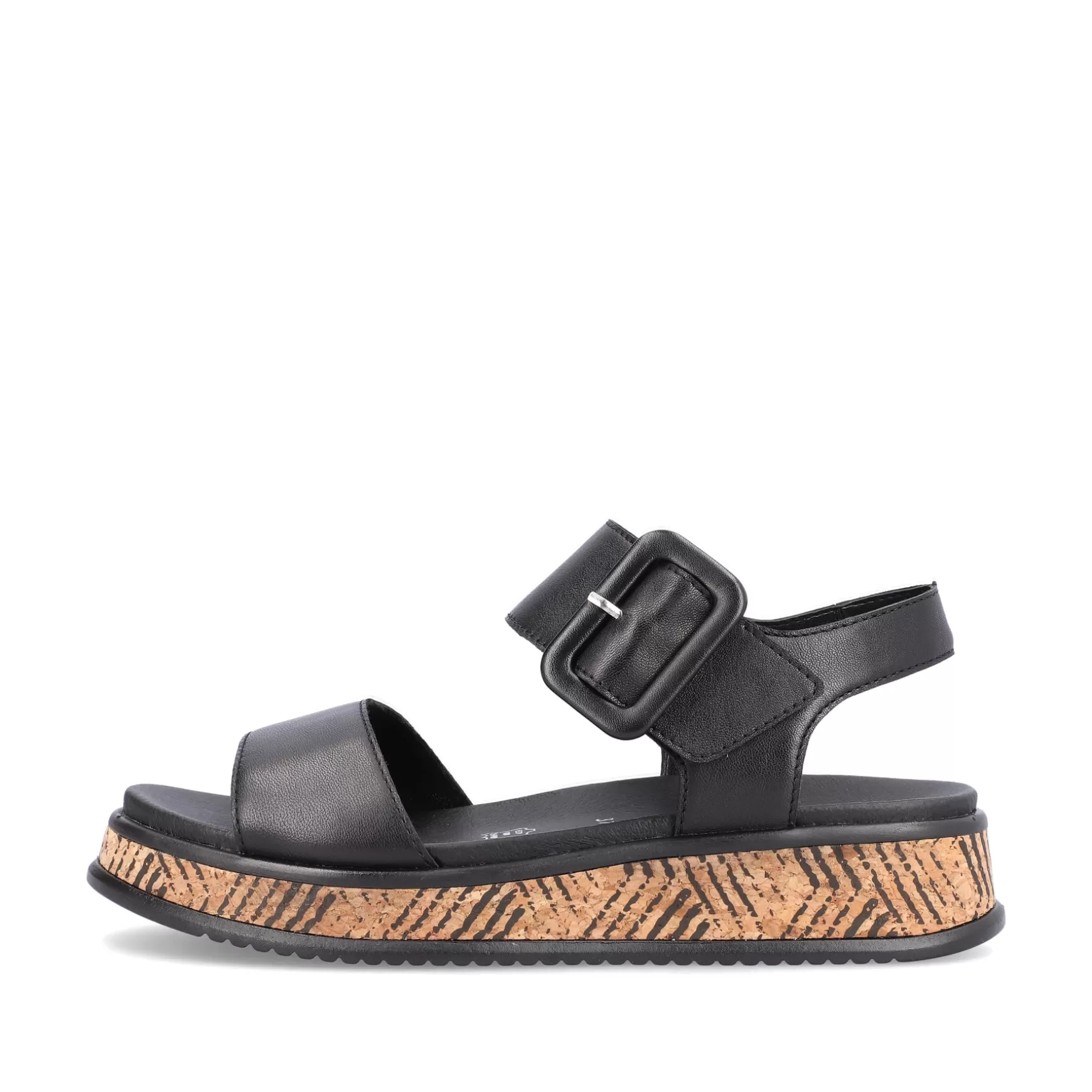 Damer Rieker Sandaler Og Sandaler^ Damesandaler Med Stropper Midnight Black