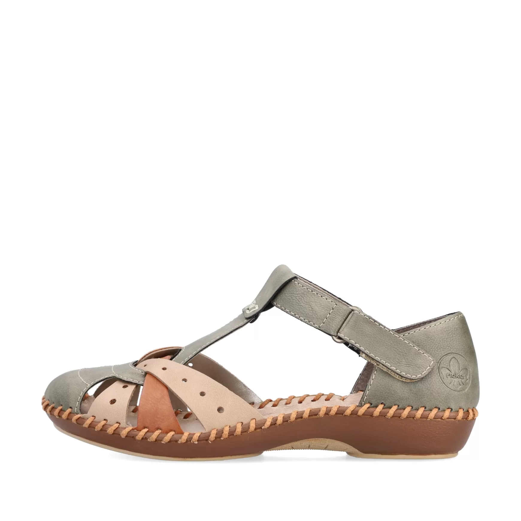 Damer Rieker Sandaler Og Sandaler^ Damesandaler Med Stropper Mintgron-Beige