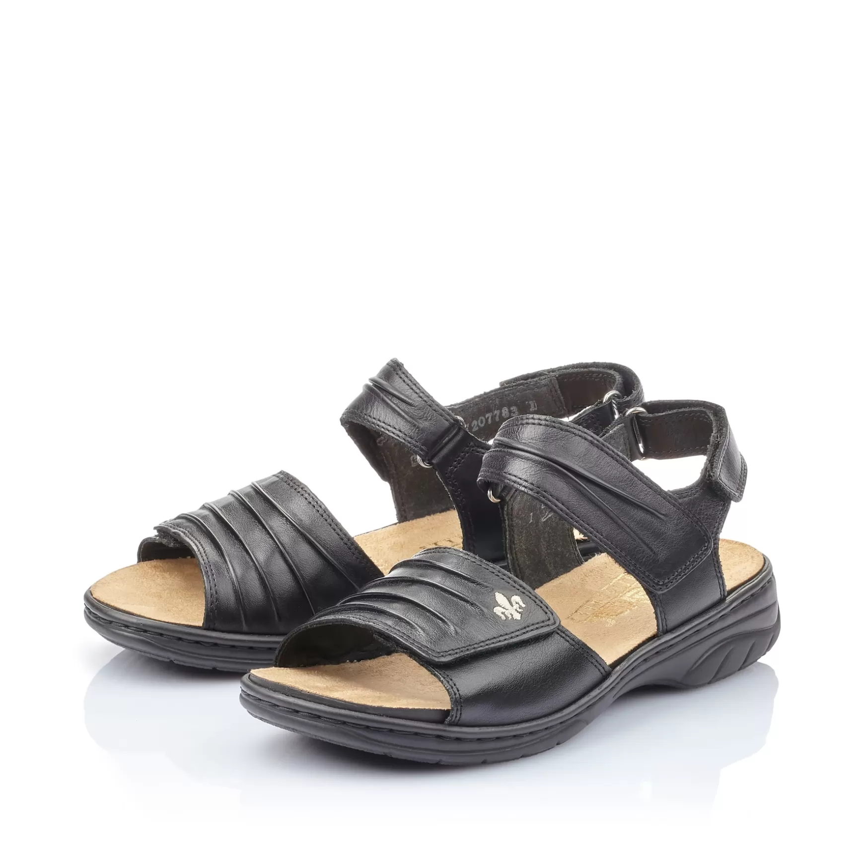 Damer Rieker Sandaler Og Sandaler^ Damesandaler Med Stropper, Nat Sorte