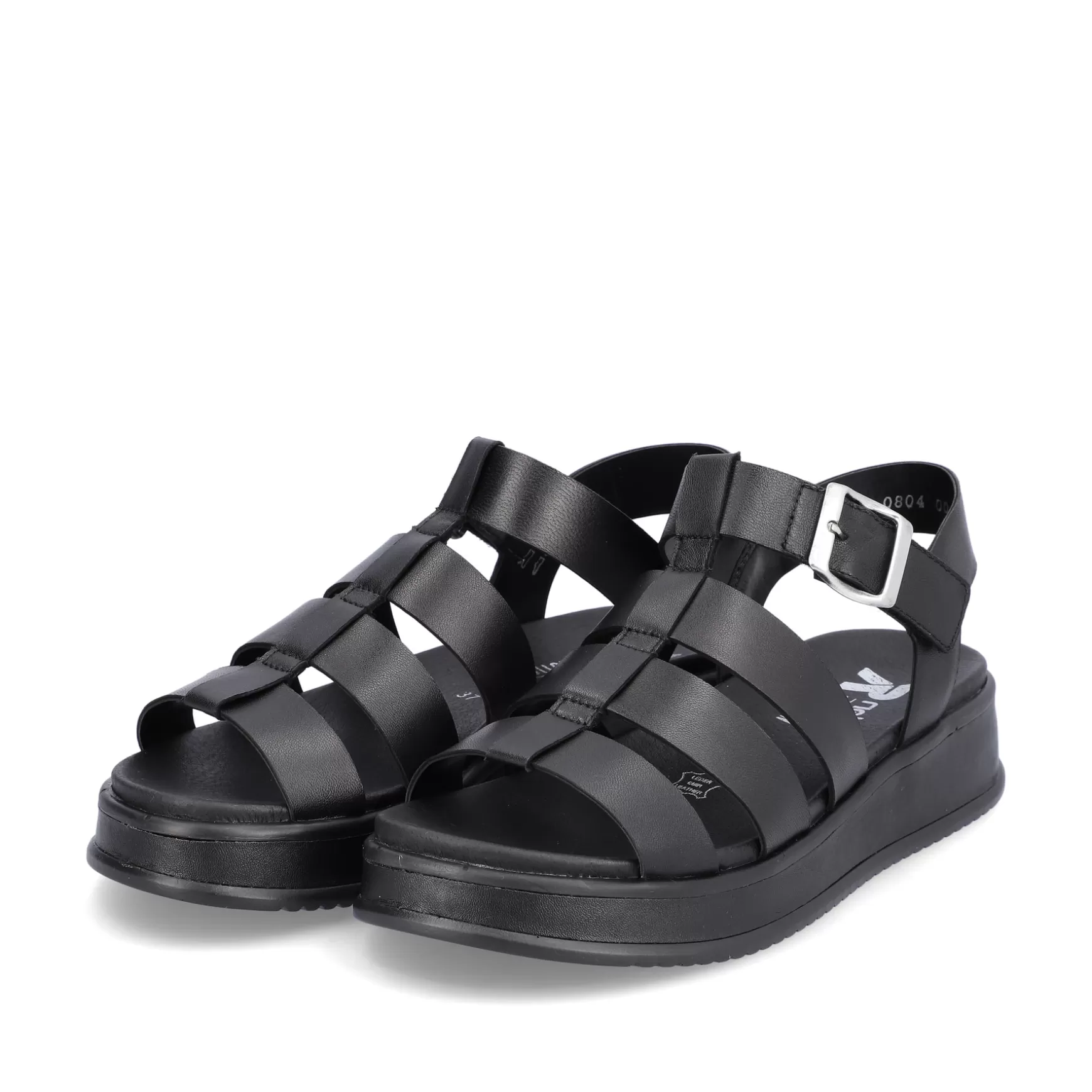 Damer Rieker Sandaler Og Sandaler^ Damesandaler Med Stropper Night Black