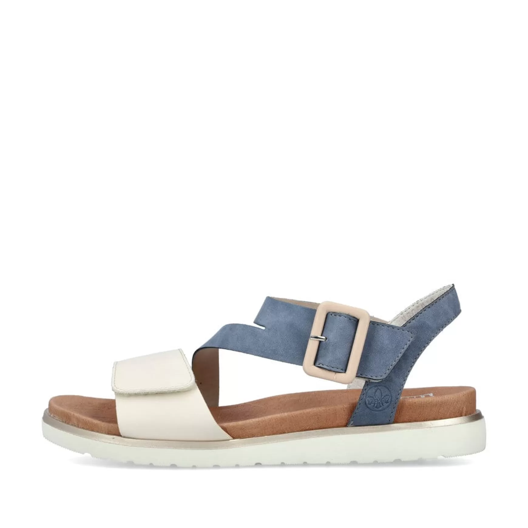 Damer Rieker Sandaler Og Sandaler^ Damesandaler Med Stropper Pacific Bla-Gammel Hvid