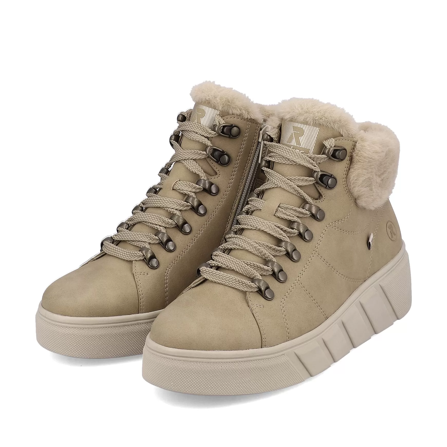 Damer Rieker Sneakers^ Damesneaker High Clay Beige