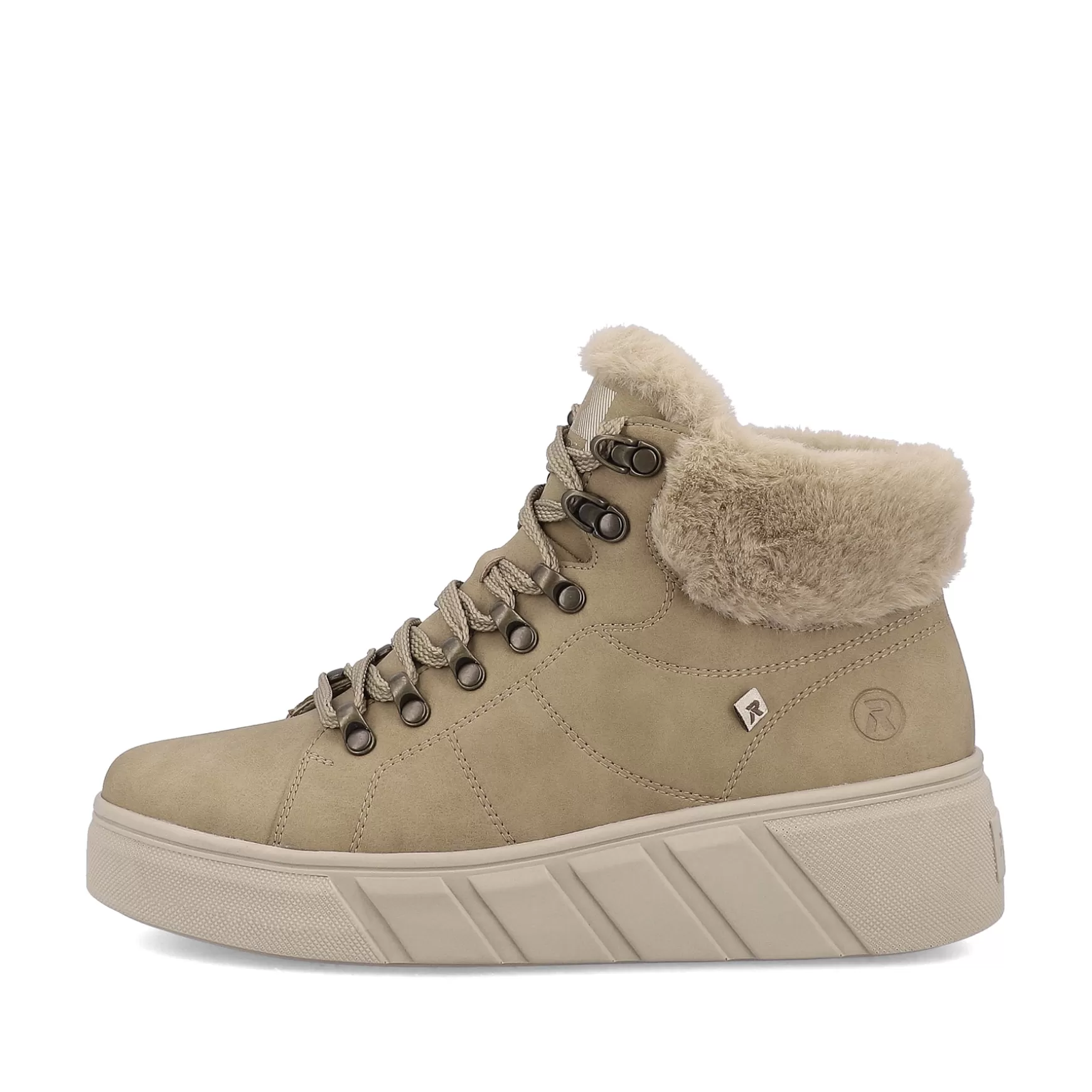 Damer Rieker Sneakers^ Damesneaker High Clay Beige