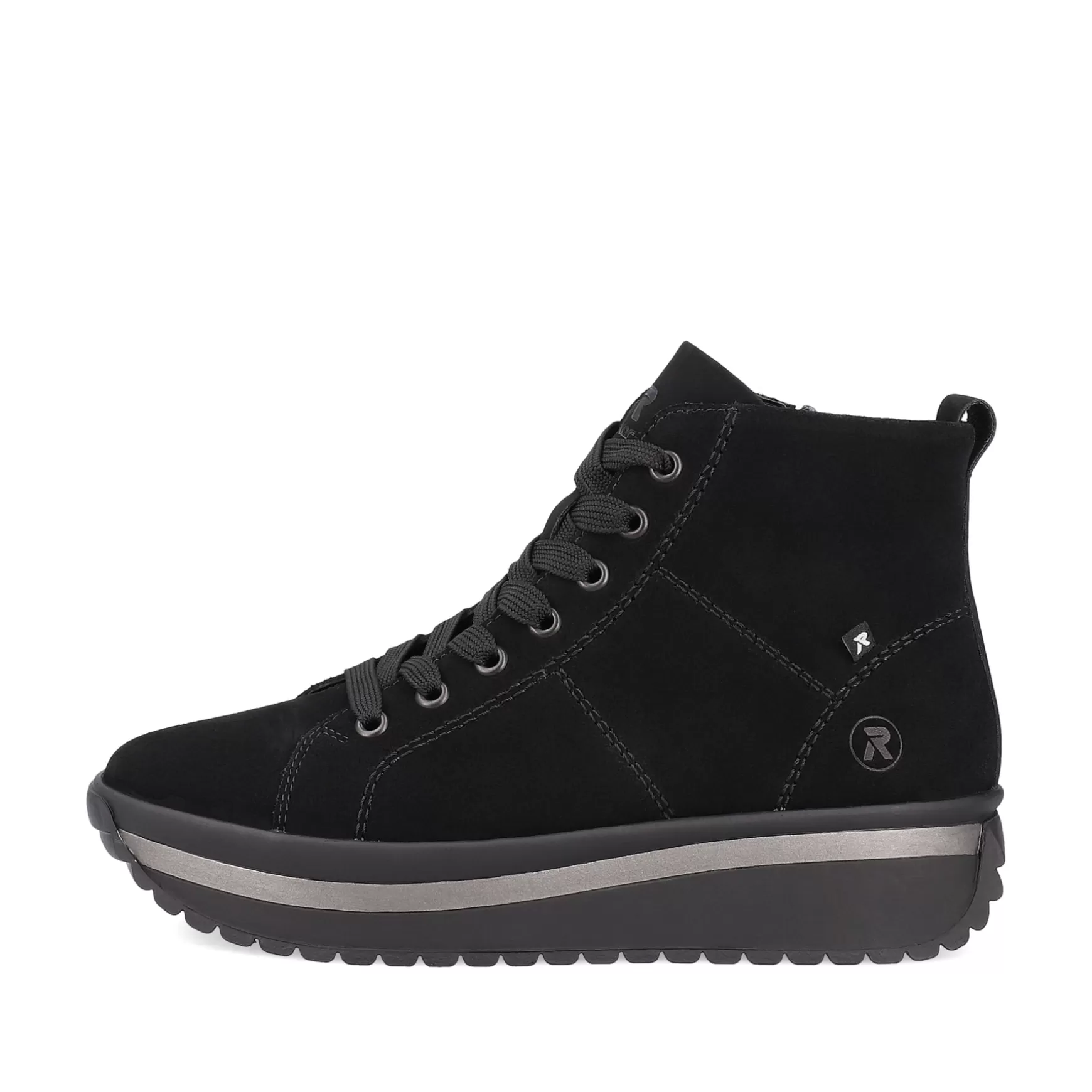 Damer Rieker Sneakers^ Damesneaker Hoj Dyb Sort