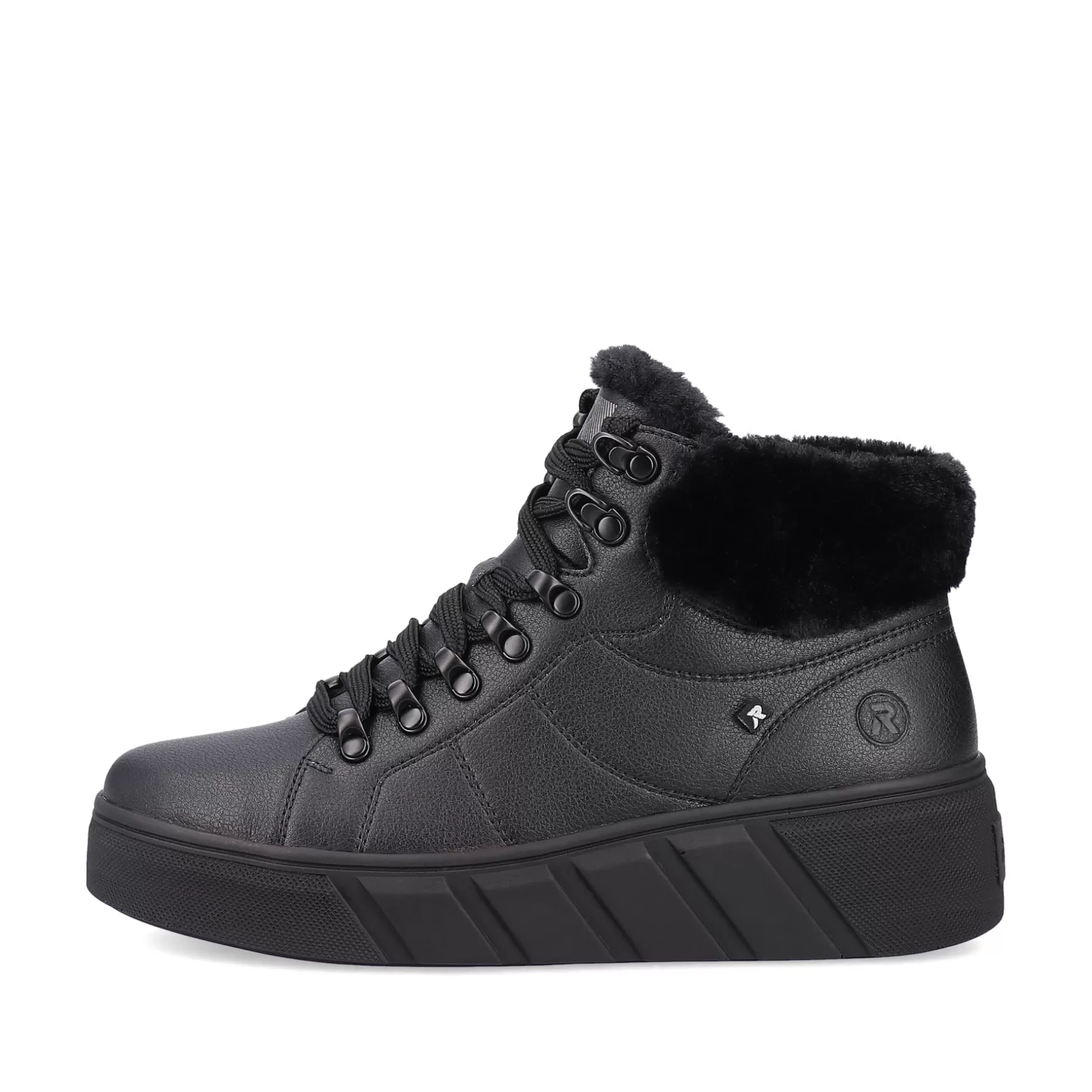 Damer Rieker Sneakers^ Damesneaker Hoj Dyb Sort