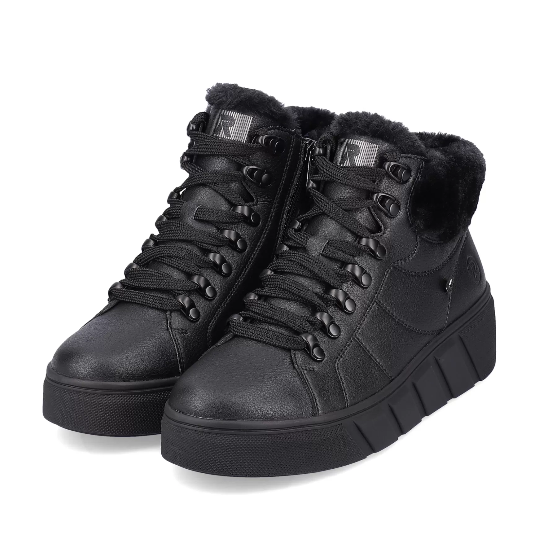 Damer Rieker Sneakers^ Damesneaker Hoj Dyb Sort