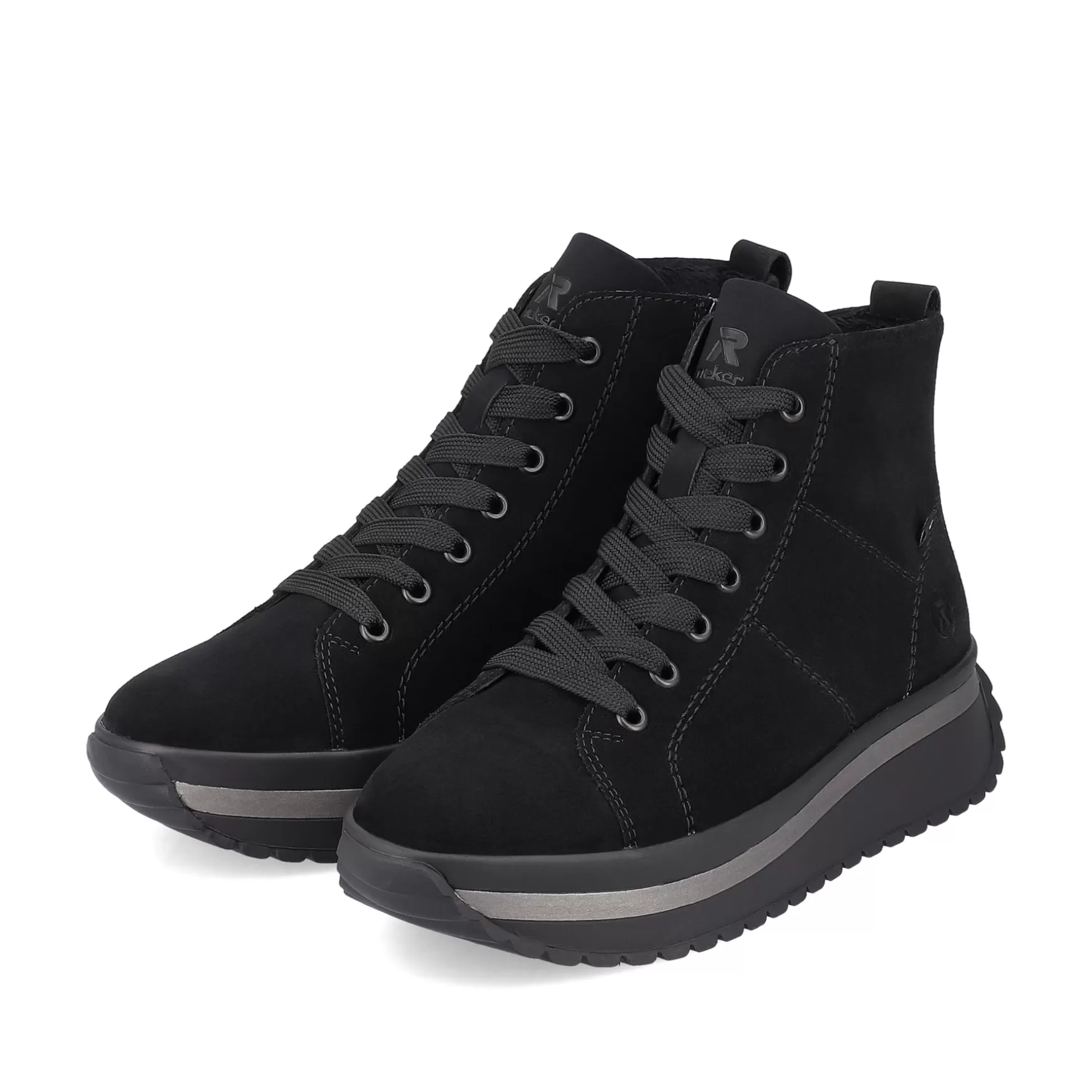 Damer Rieker Sneakers^ Damesneaker Hoj Dyb Sort