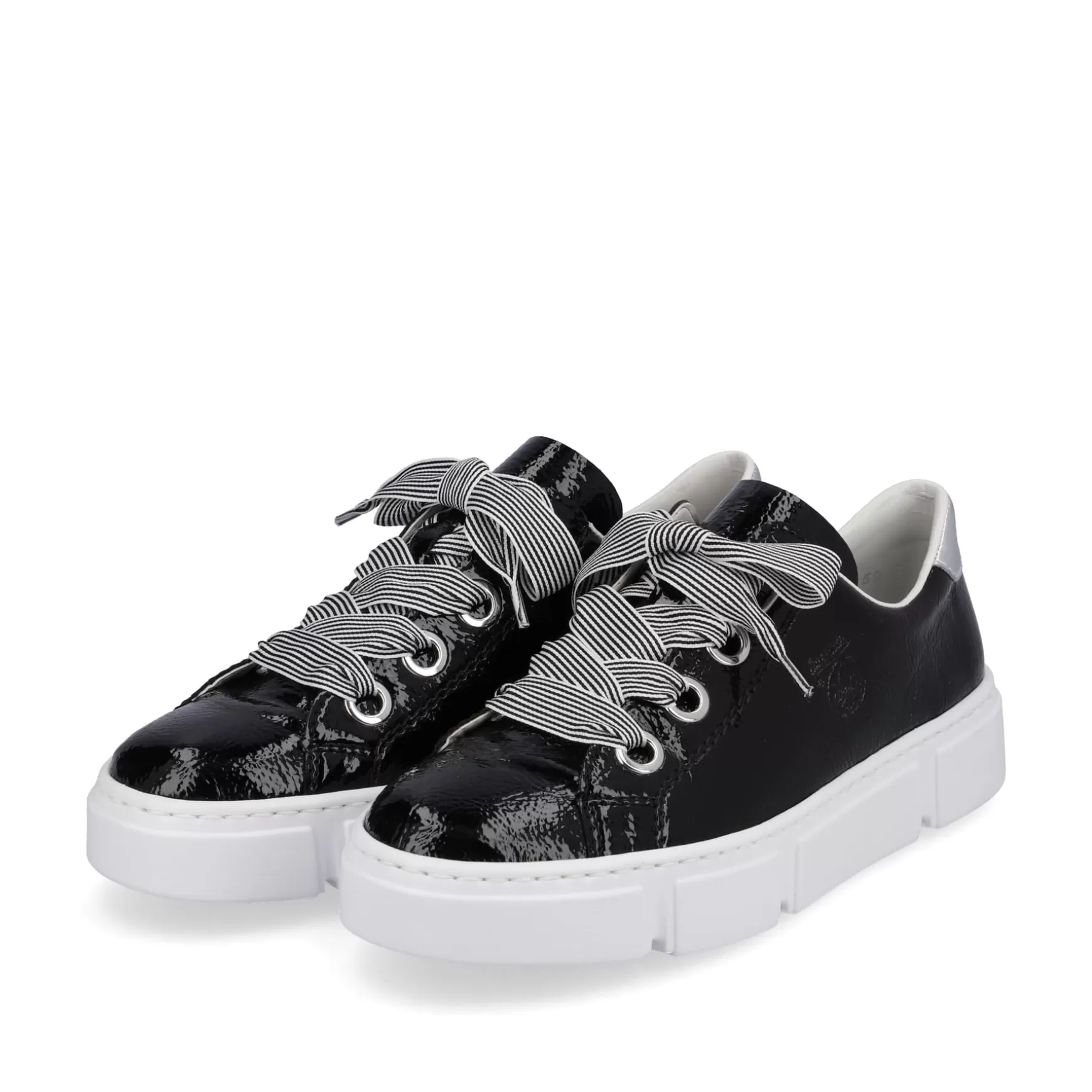 Damer Rieker Sneakers^ Damesneaker Lav Blank Sort