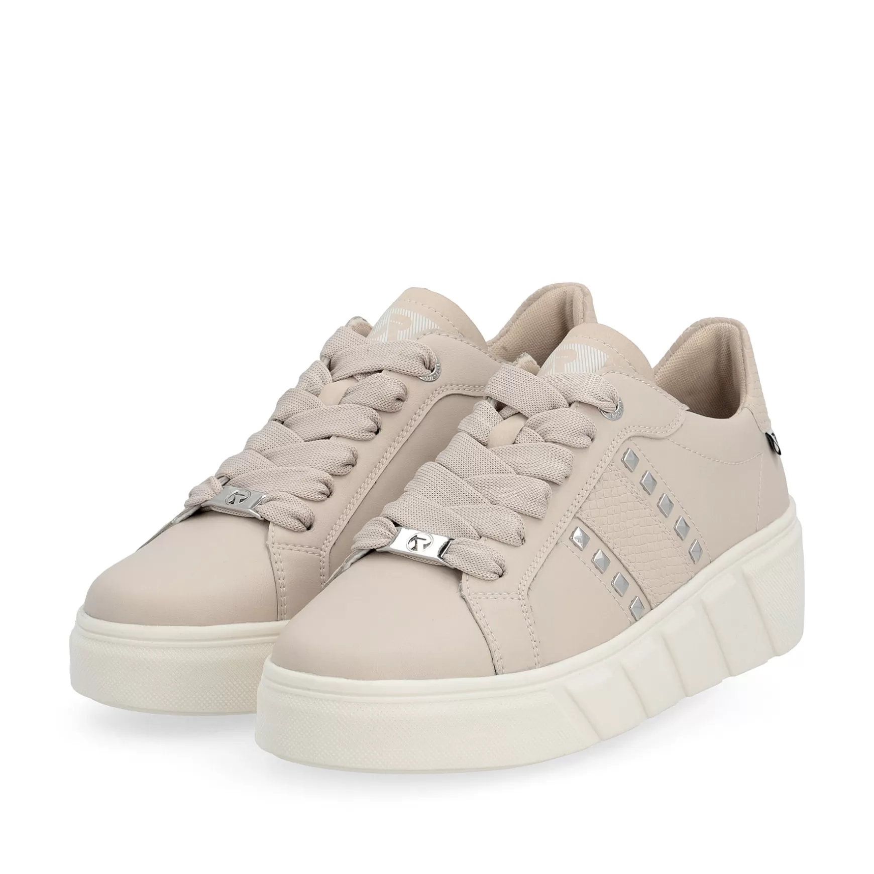 Damer Rieker Sneakers^ Damesneaker Lav Champagne