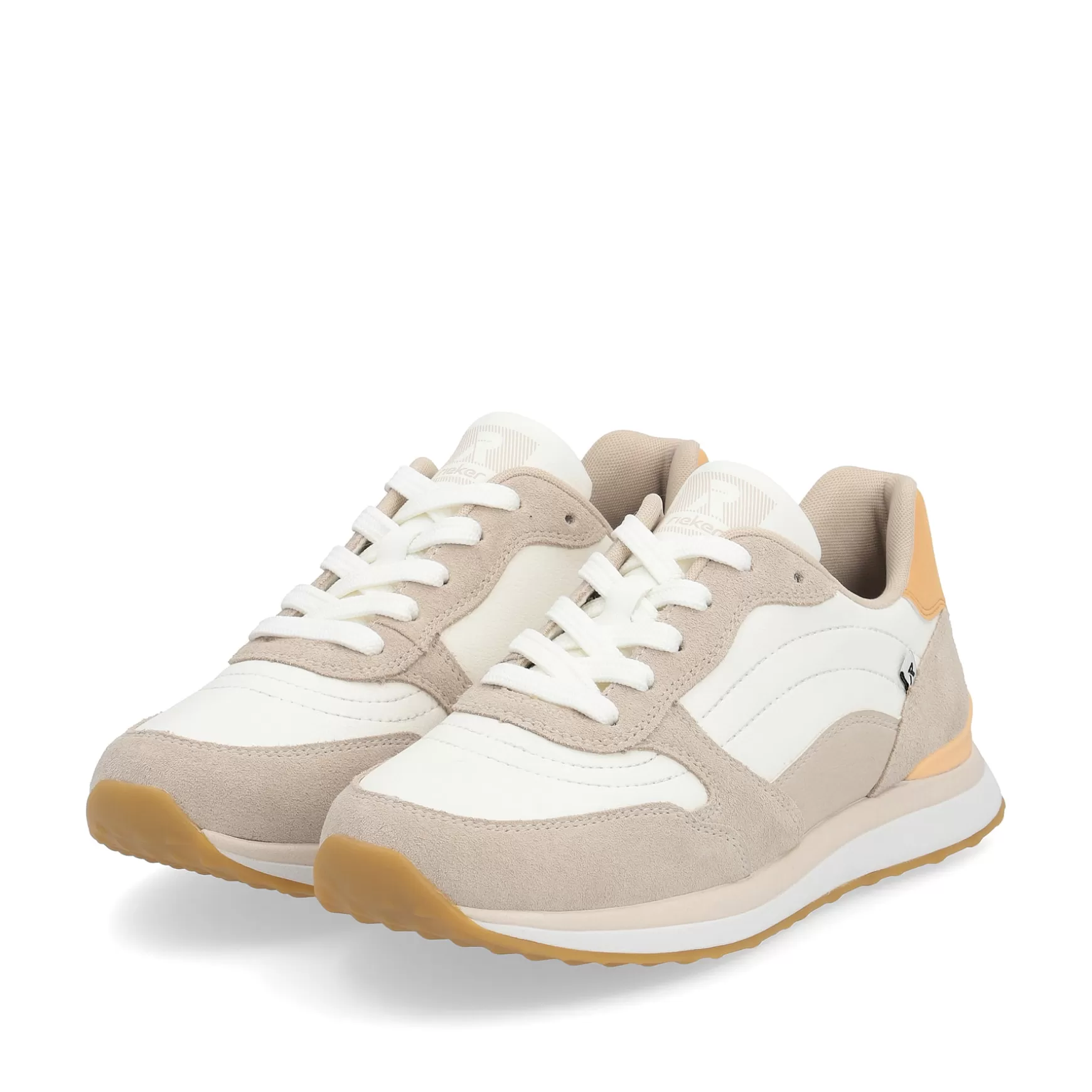 Damer Rieker Sneakers^ Damesneaker Lav Clay Beige Abrikos