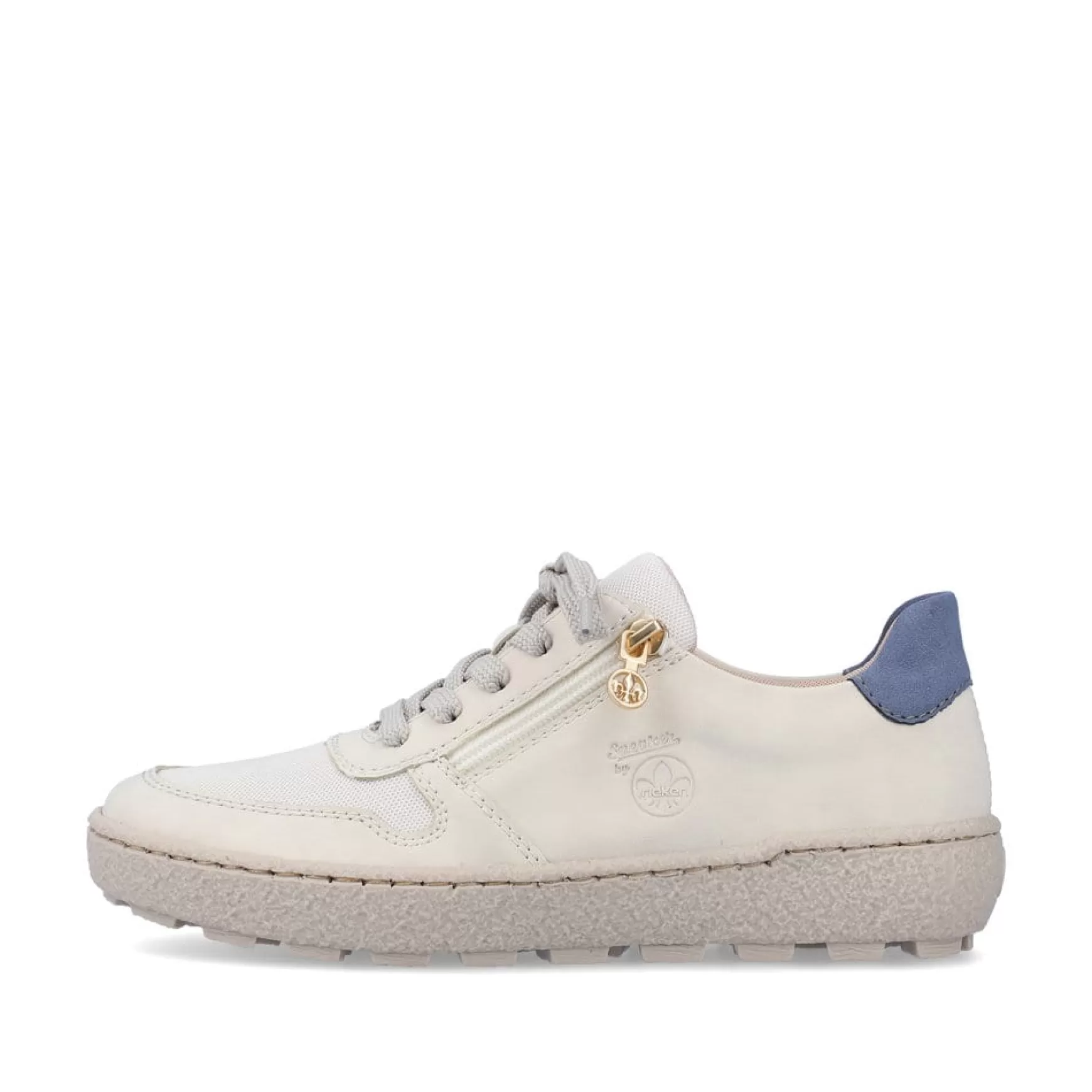 Damer Rieker Sneakers^ Damesneaker Lav Creme Beige-Kongebla