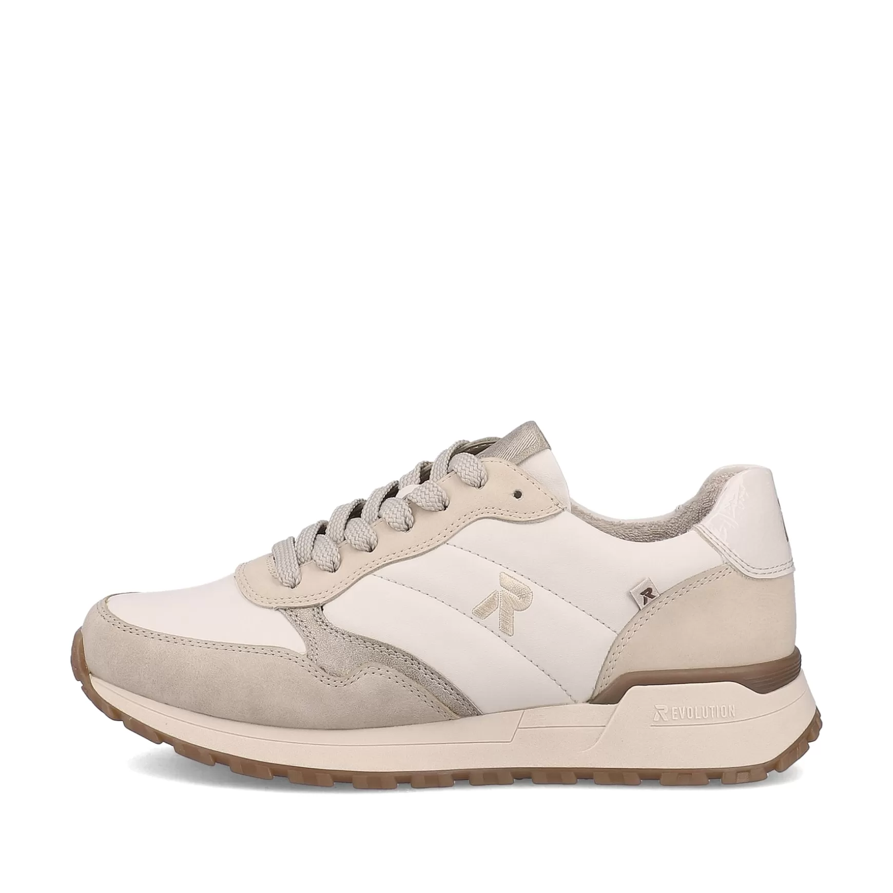 Damer Rieker Sneakers^ Damesneaker Lav Creme-Beige Sne