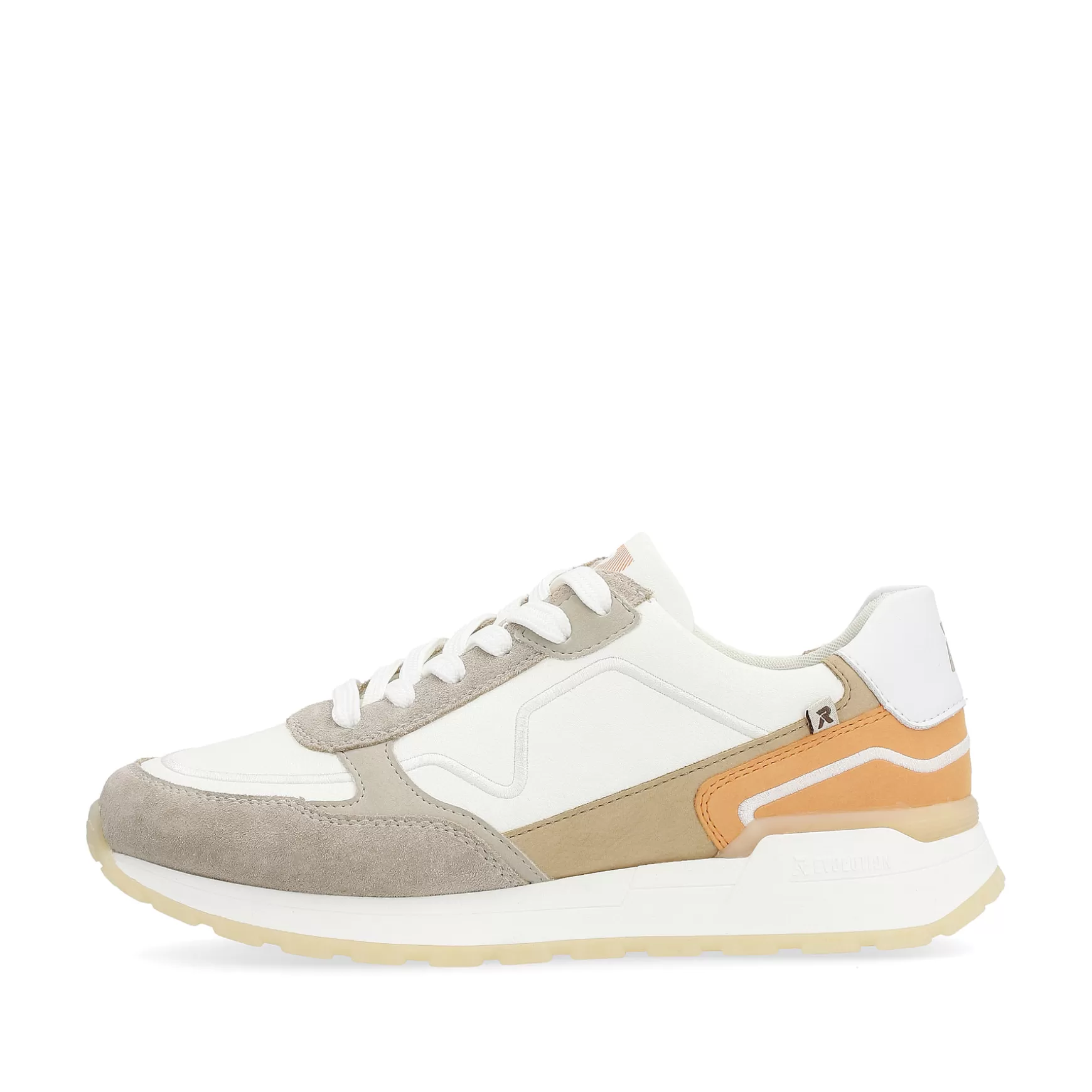 Damer Rieker Sneakers^ Damesneaker Lav Cremet-Hvid Ler-Beige