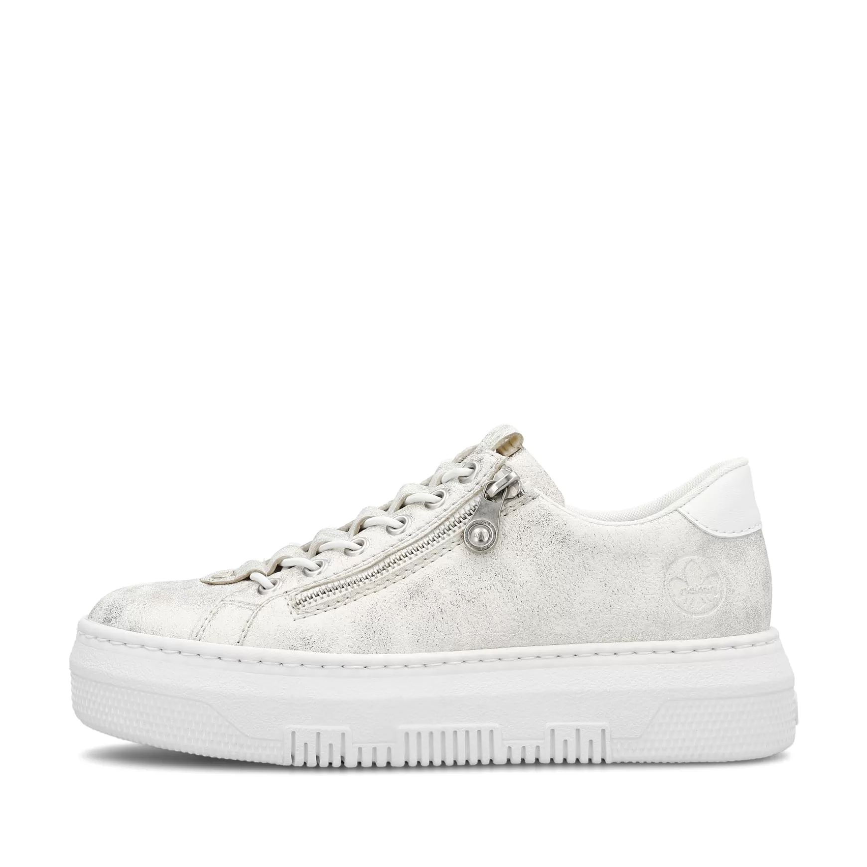 Damer Rieker Sneakers^ Damesneaker Lav Gra Hvid