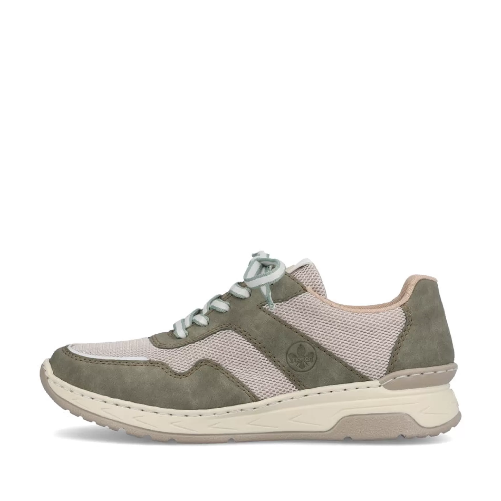 Damer Rieker Sneakers^ Damesneaker Lav Kaktus Gron-Lys Beige