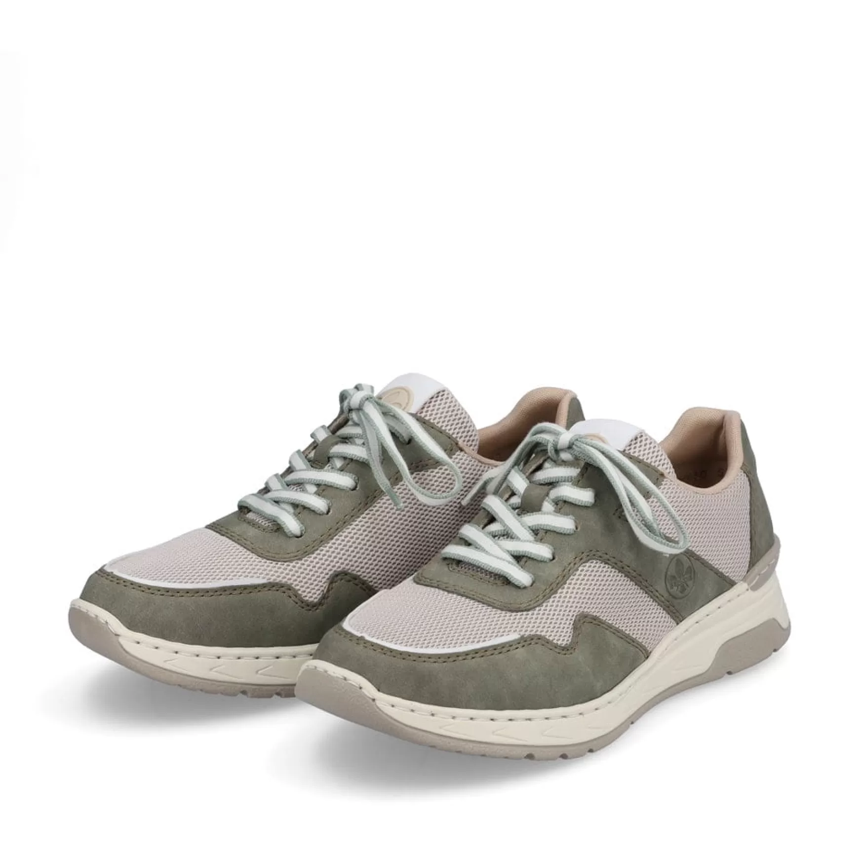 Damer Rieker Sneakers^ Damesneaker Lav Kaktus Gron-Lys Beige