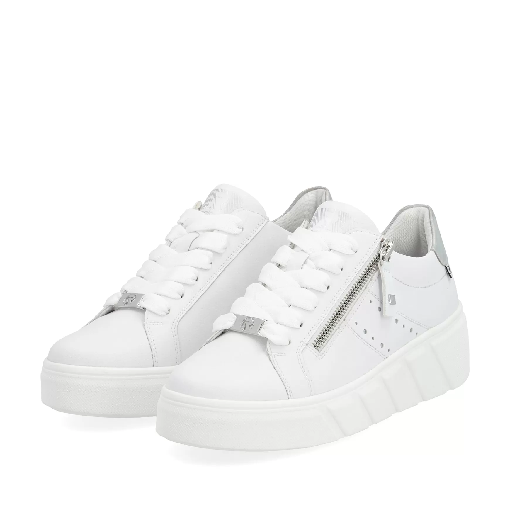 Damer Rieker Sneakers^ Damesneaker Lav Klar Hvid