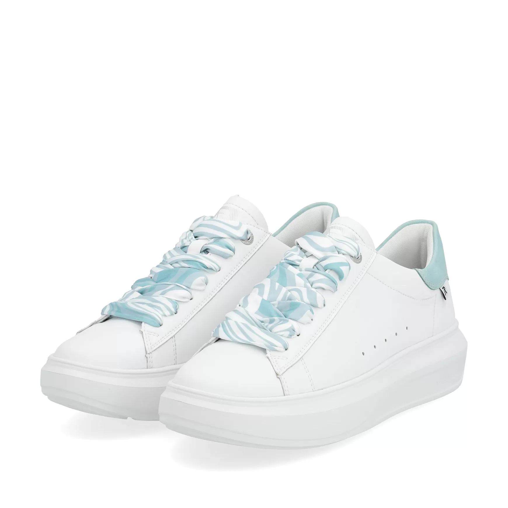 Damer Rieker Sneakers^ Damesneaker Lav Klar-Hvid Isbla