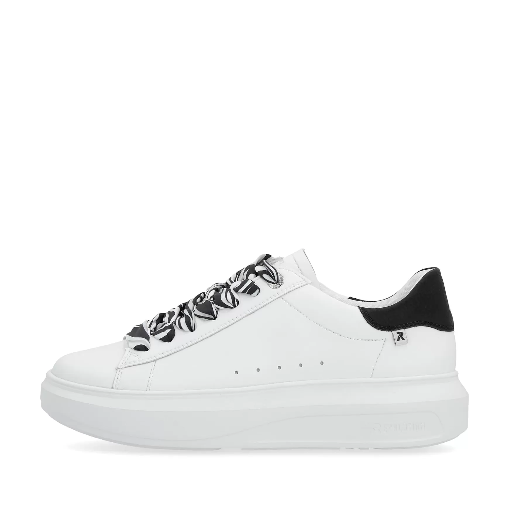 Damer Rieker Sneakers^ Damesneaker Lav Krystal-Hvid Dyb-Sort