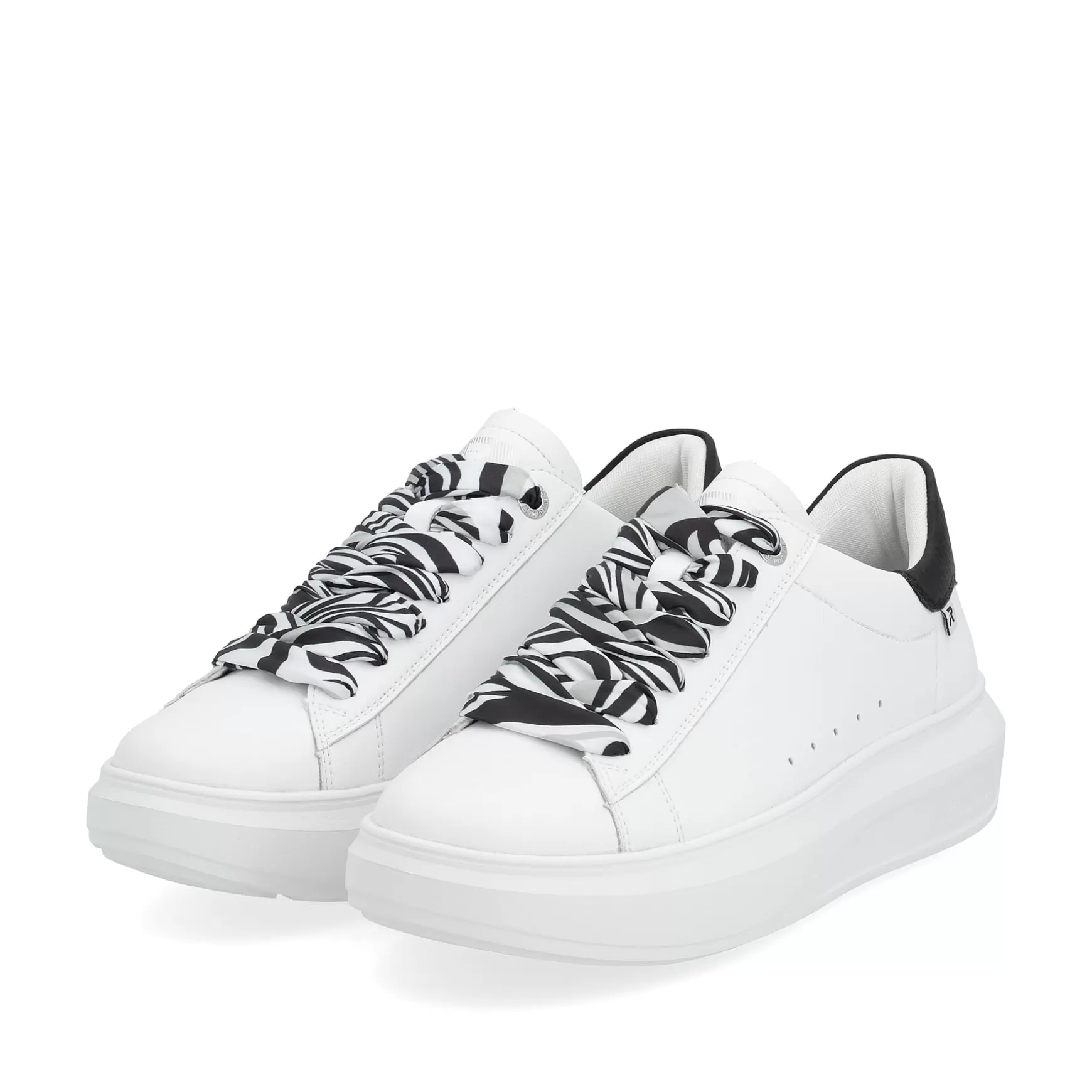 Damer Rieker Sneakers^ Damesneaker Lav Krystal-Hvid Dyb-Sort