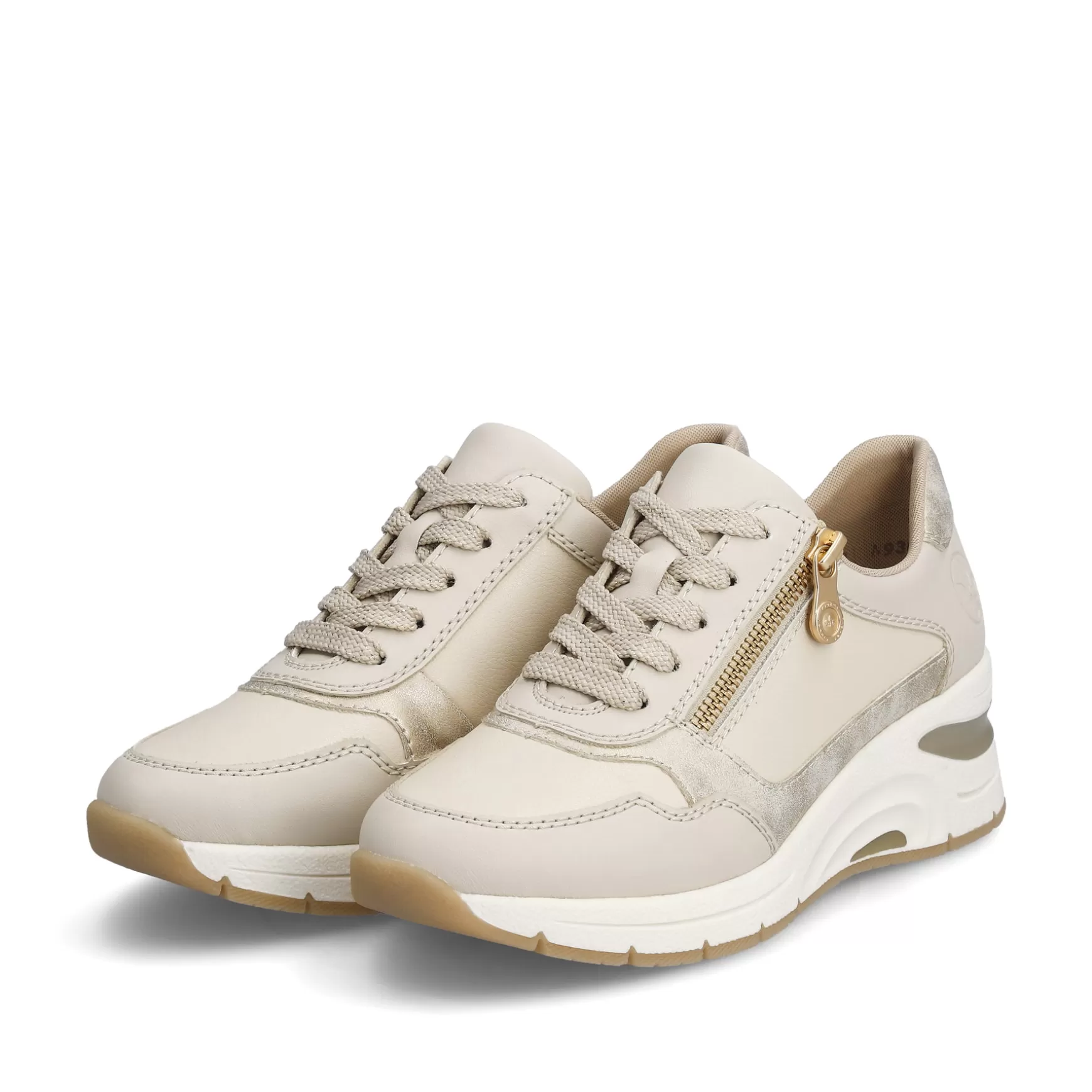 Damer Rieker Sneakers^ Damesneaker Lav Lys Beige