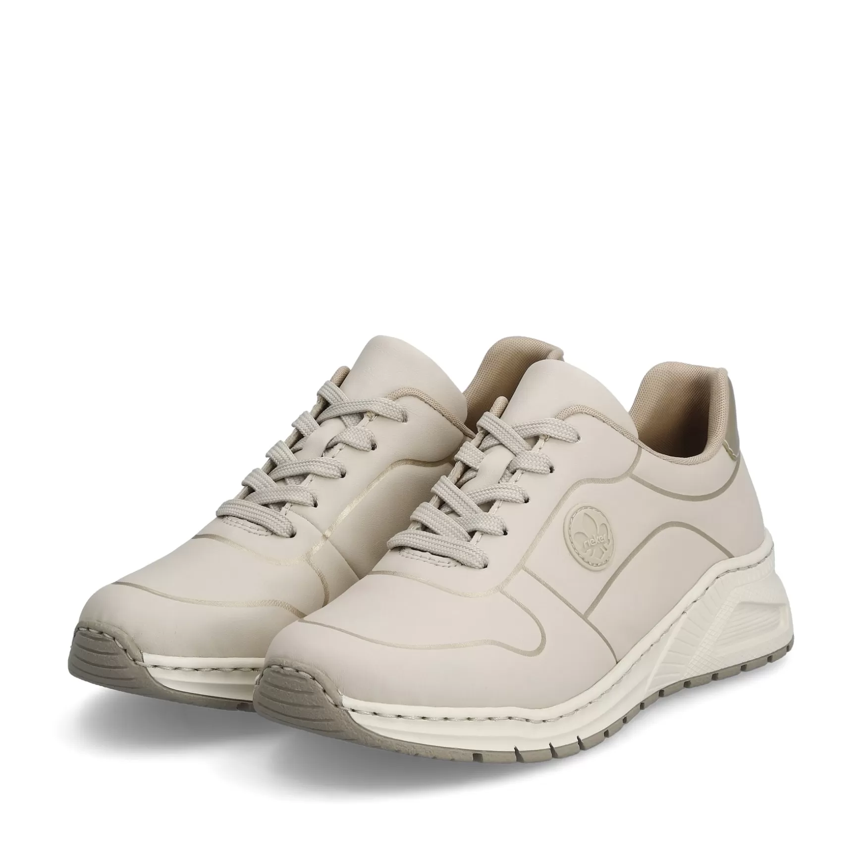 Damer Rieker Sneakers^ Damesneaker Lav Lys Beige