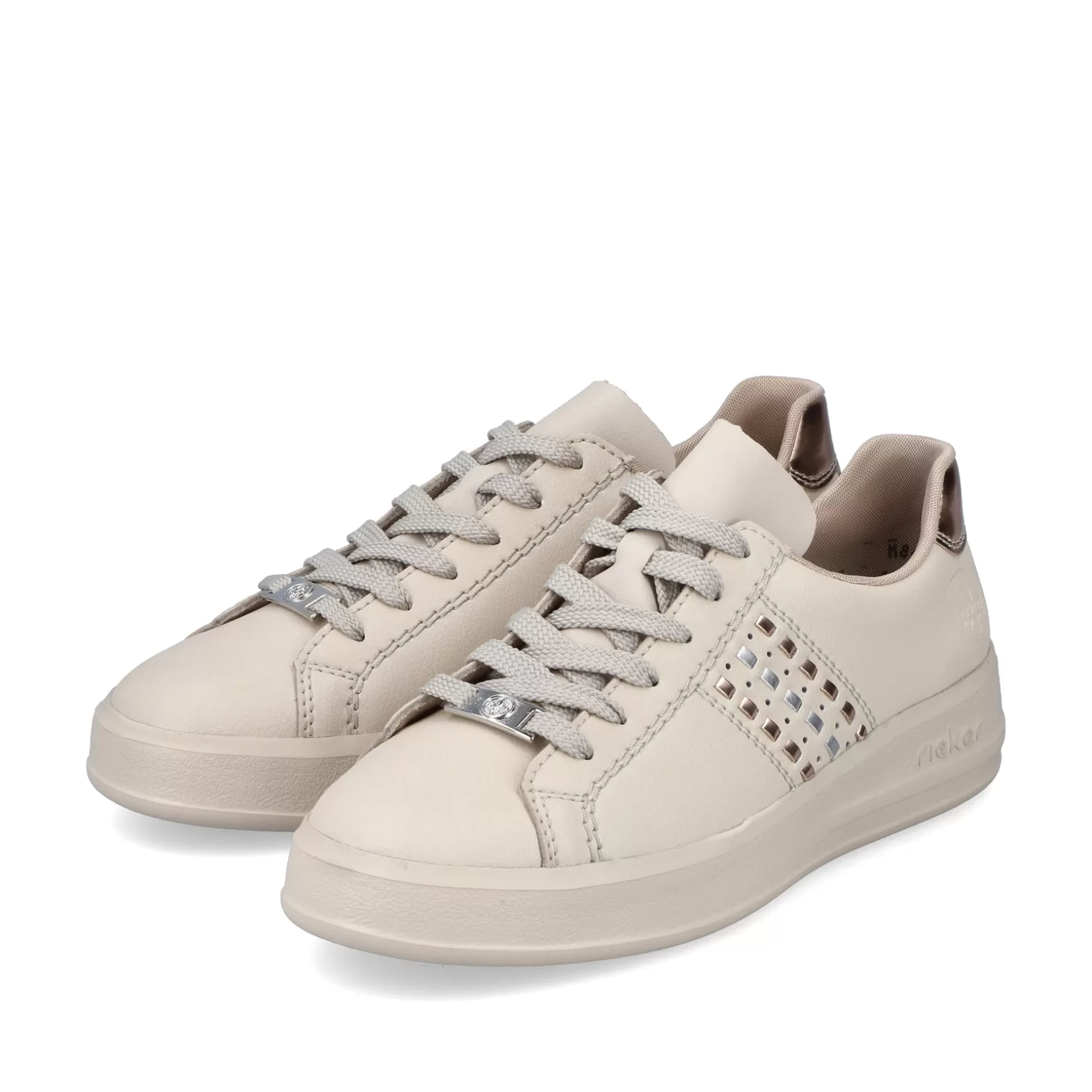 Damer Rieker Sneakers^ Damesneaker Lav Lys Beige