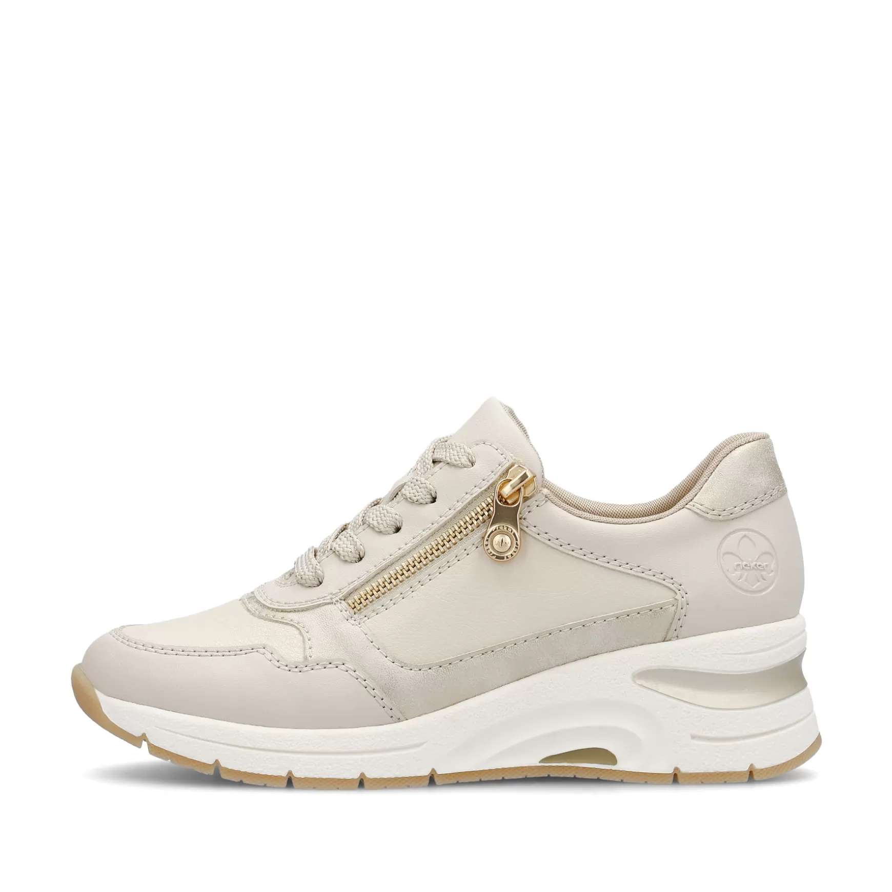 Damer Rieker Sneakers^ Damesneaker Lav Lys Beige