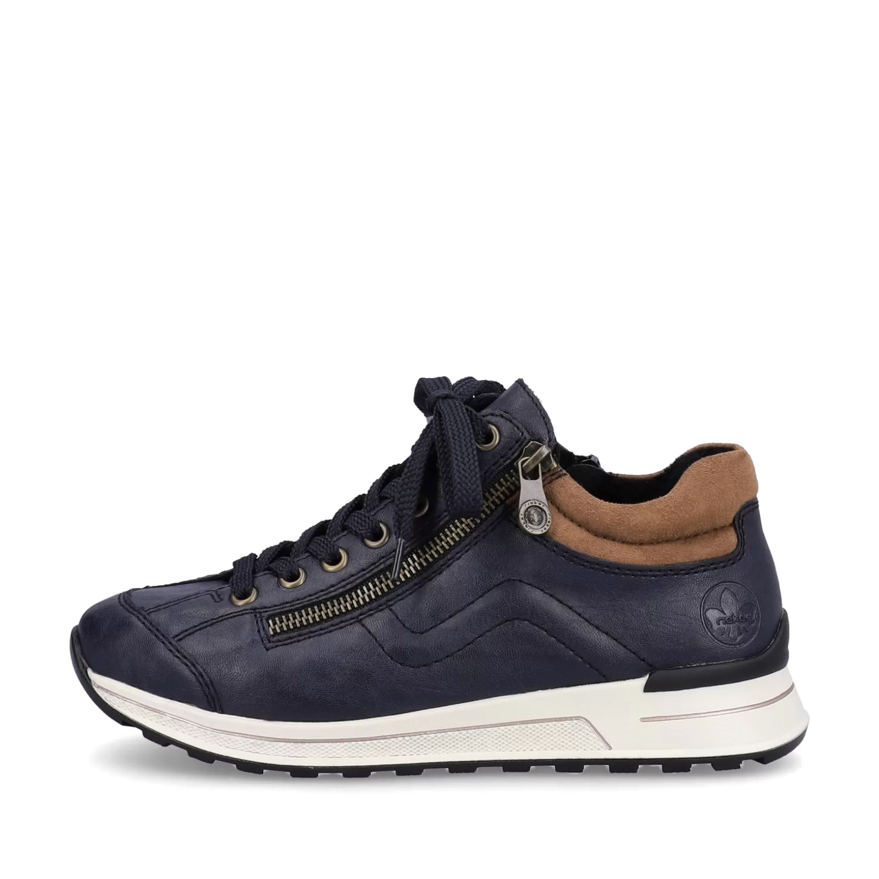 Damer Rieker Sneakers^ Damesneaker Lav Marinebla-Brun