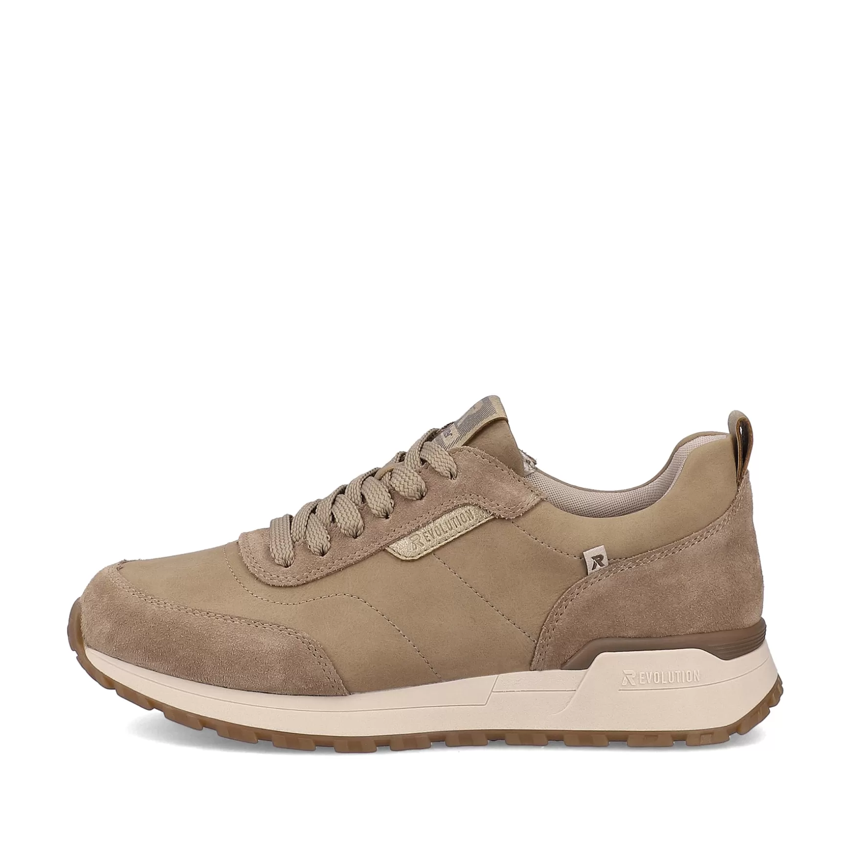 Damer Rieker Sneakers^ Damesneaker Lav Mokka Creme-Beige